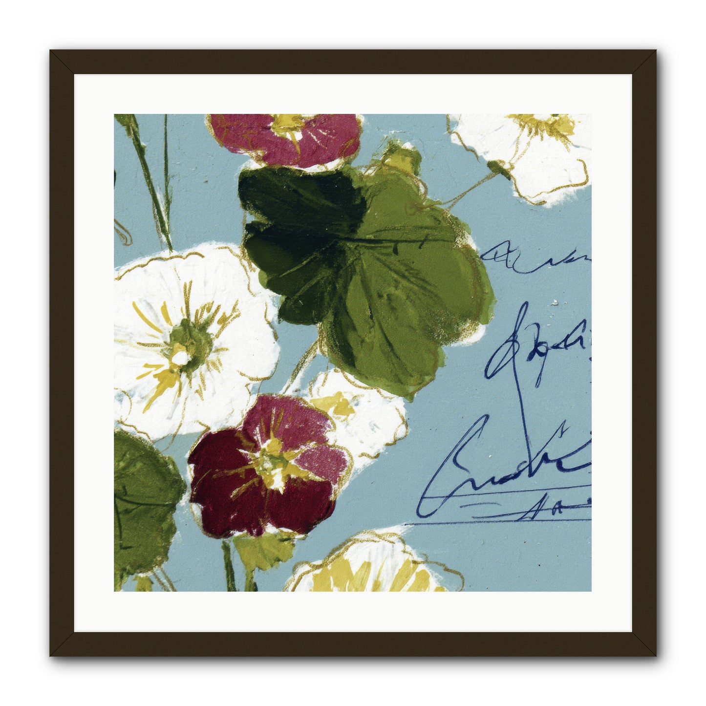 Botanical Whispers -- Framed Print - Black 24x24