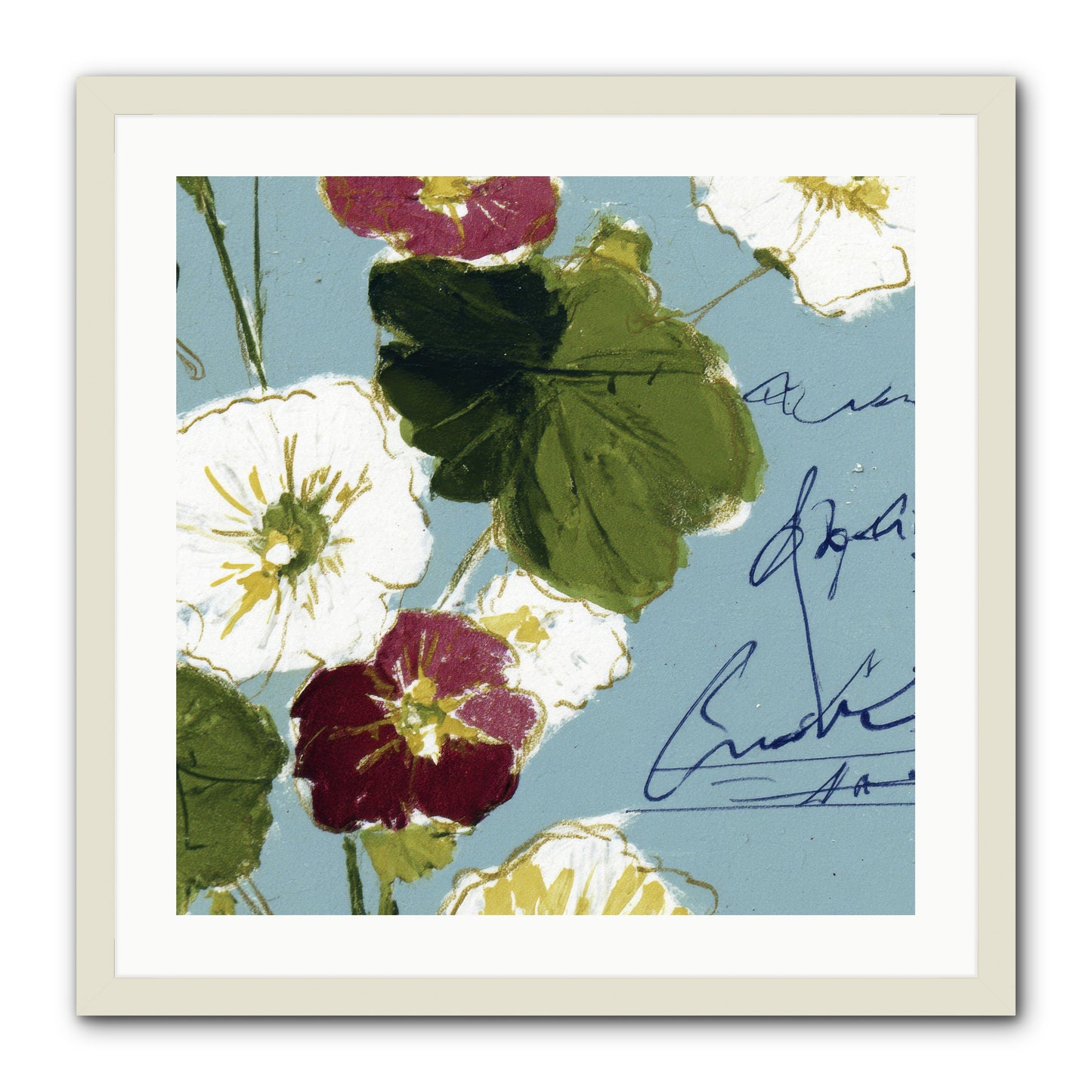 Botanical Whispers -- Framed Print - White 24x24