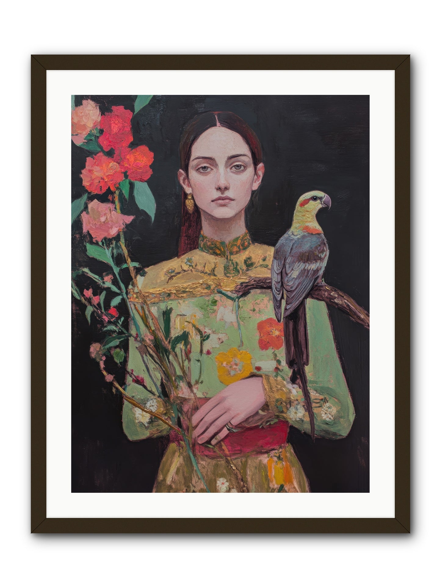 Botanical Whispers -- Framed Print - Black 24x32