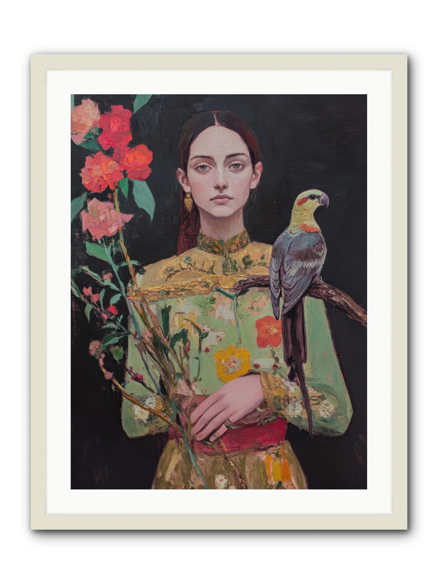 Botanical Whispers -- Framed Print - White 24x32