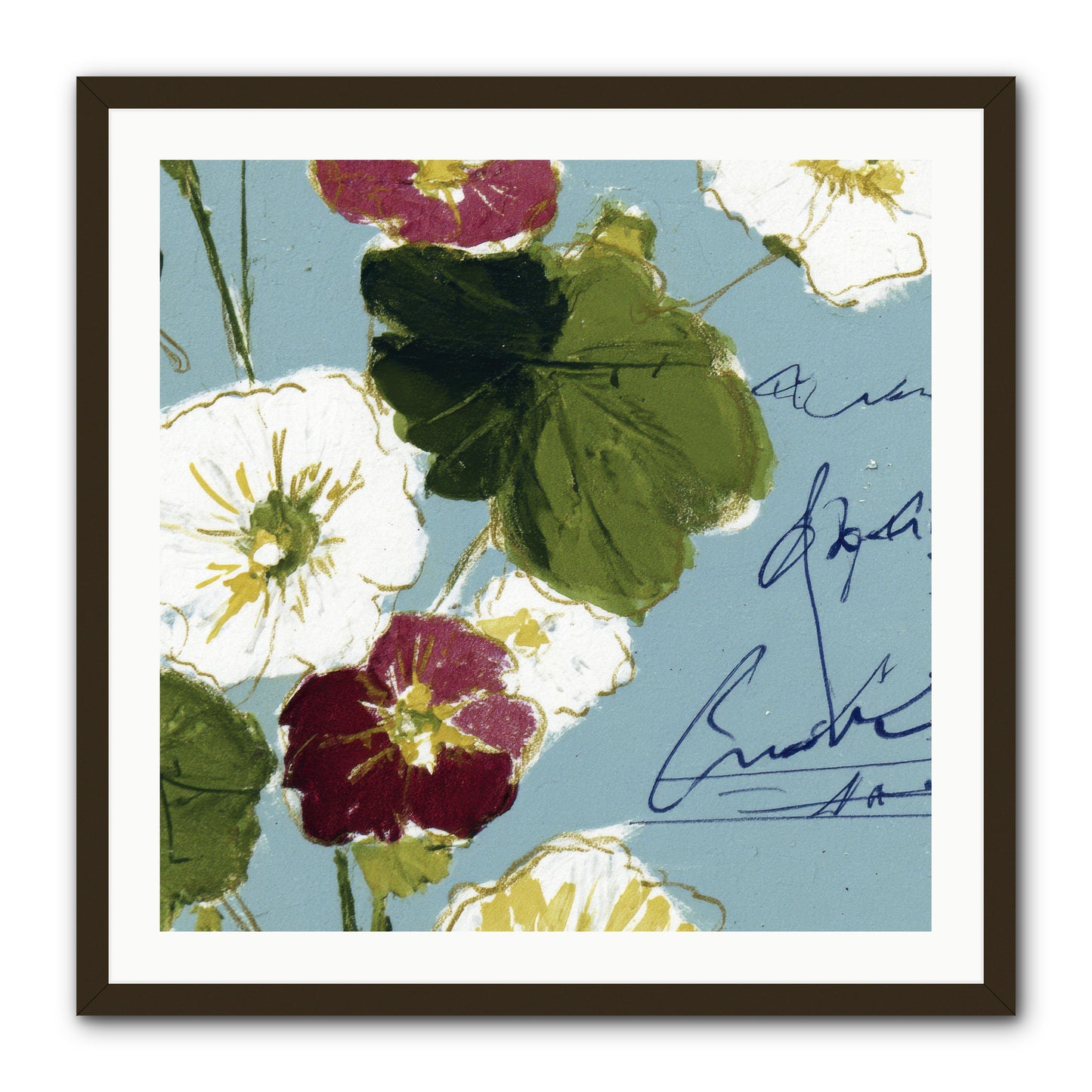 Botanical Whispers -- Framed Print - Black 30x30