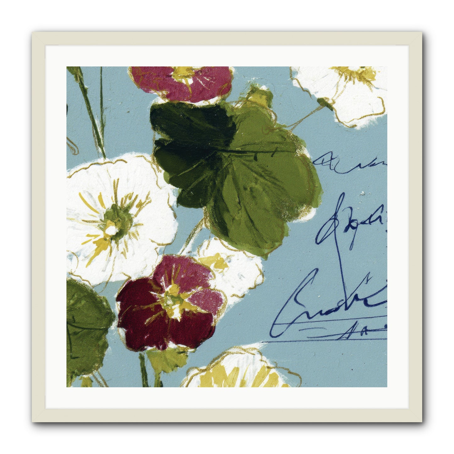 Botanical Whispers -- Framed Print - White 30x30