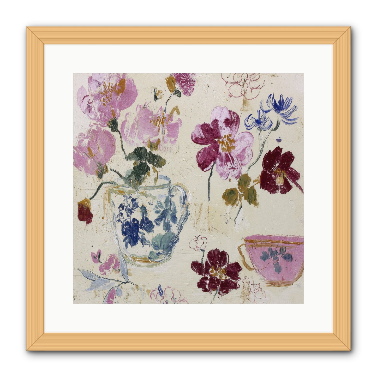 Botany Beloved -- Framed Print - Natural 16x16