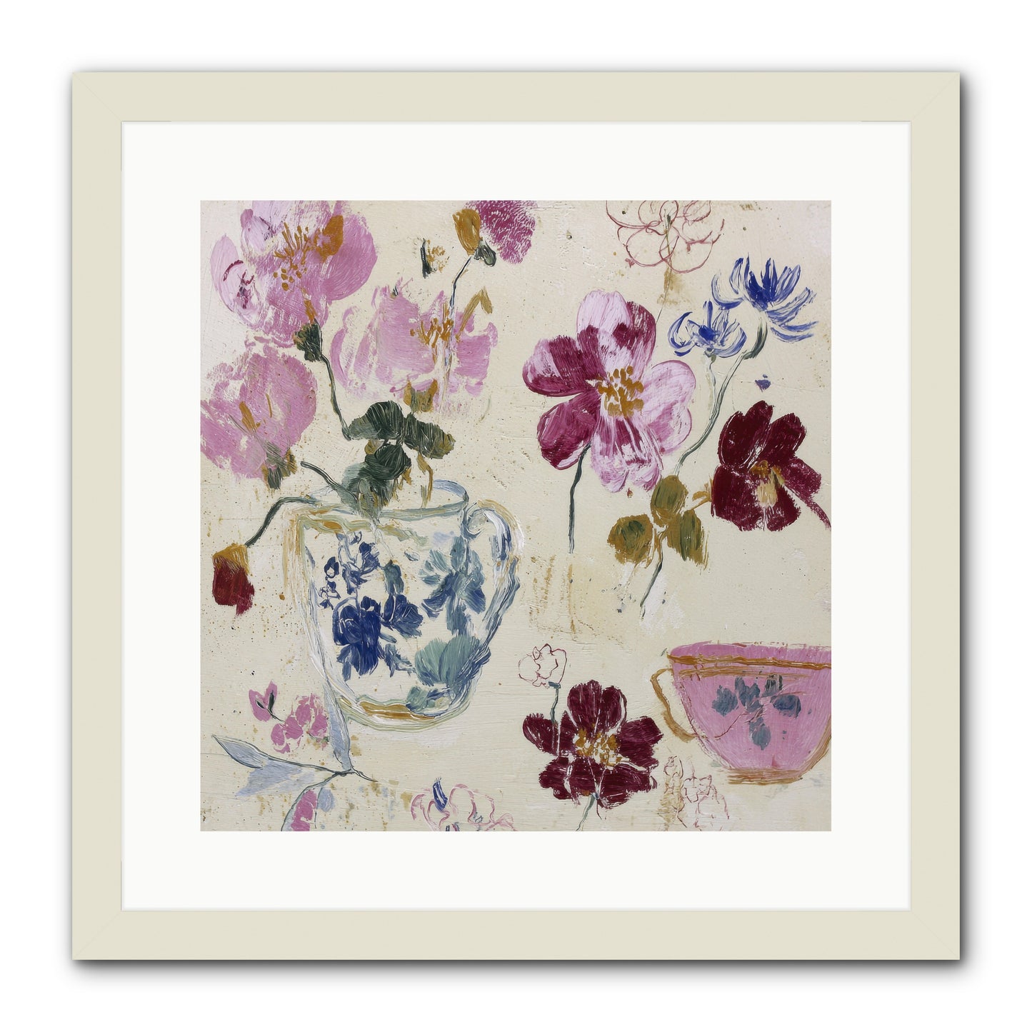 Botany Beloved -- Framed Print - White 16x16