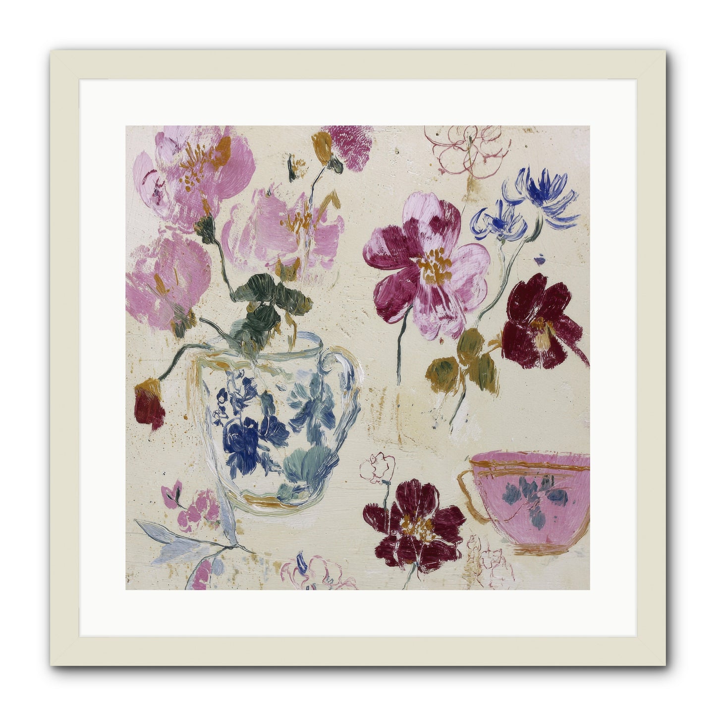 Botany Beloved -- Framed Print - White 20x20