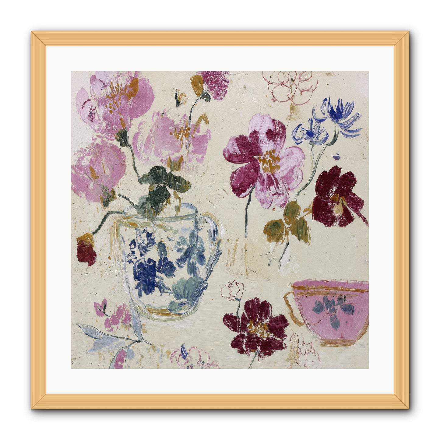 Botany Beloved -- Framed Print - Natural 24x24