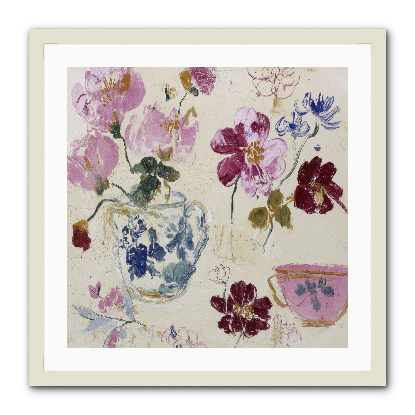 Botany Beloved -- Framed Print - White 24x24