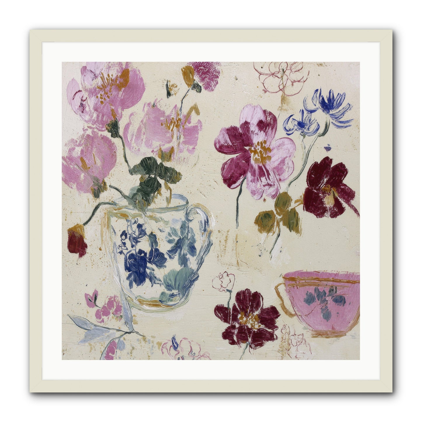Botany Beloved -- Framed Print - White 30x30