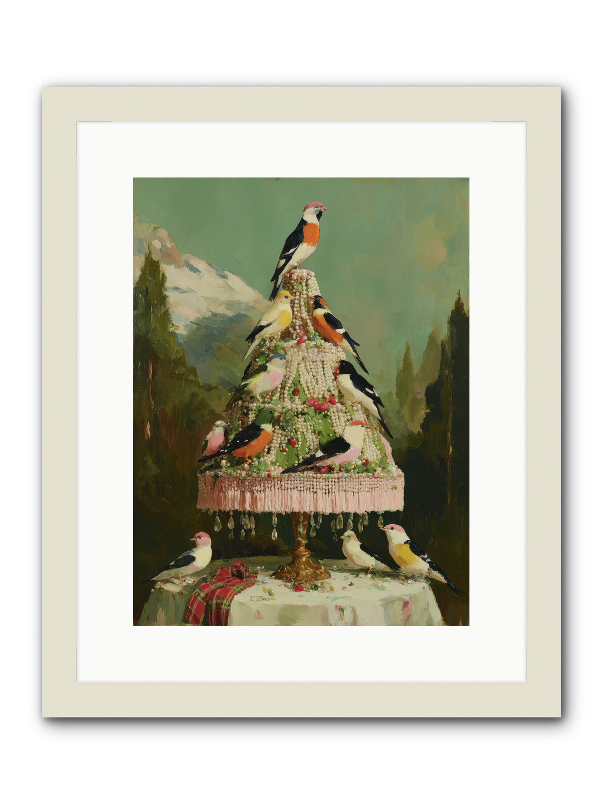 Boughs & Winter Songs -- Framed Print - White 12x16