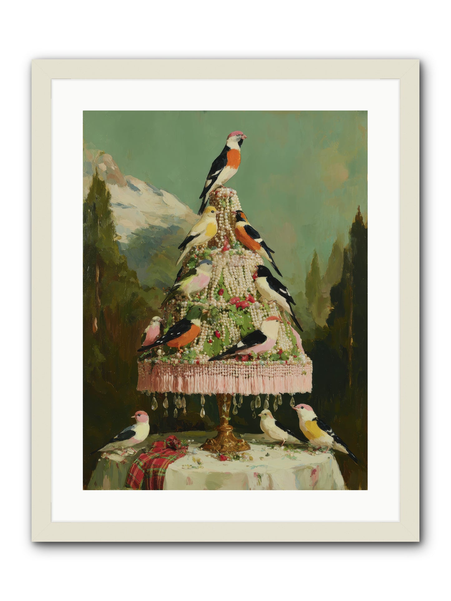 Boughs & Winter Songs -- Framed Print - White 18x24