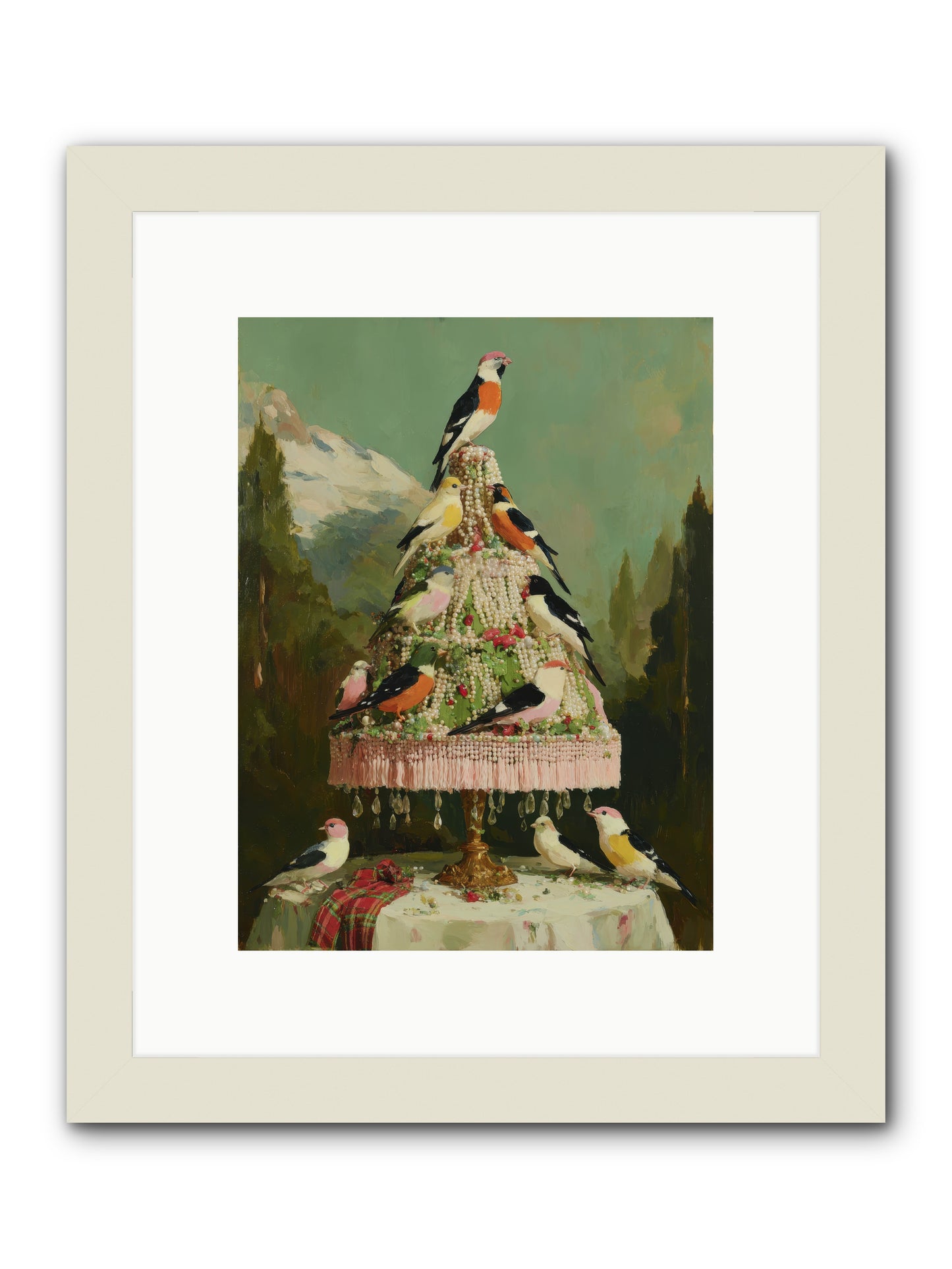 Boughs & Winter Songs -- Framed Print - White 9x12