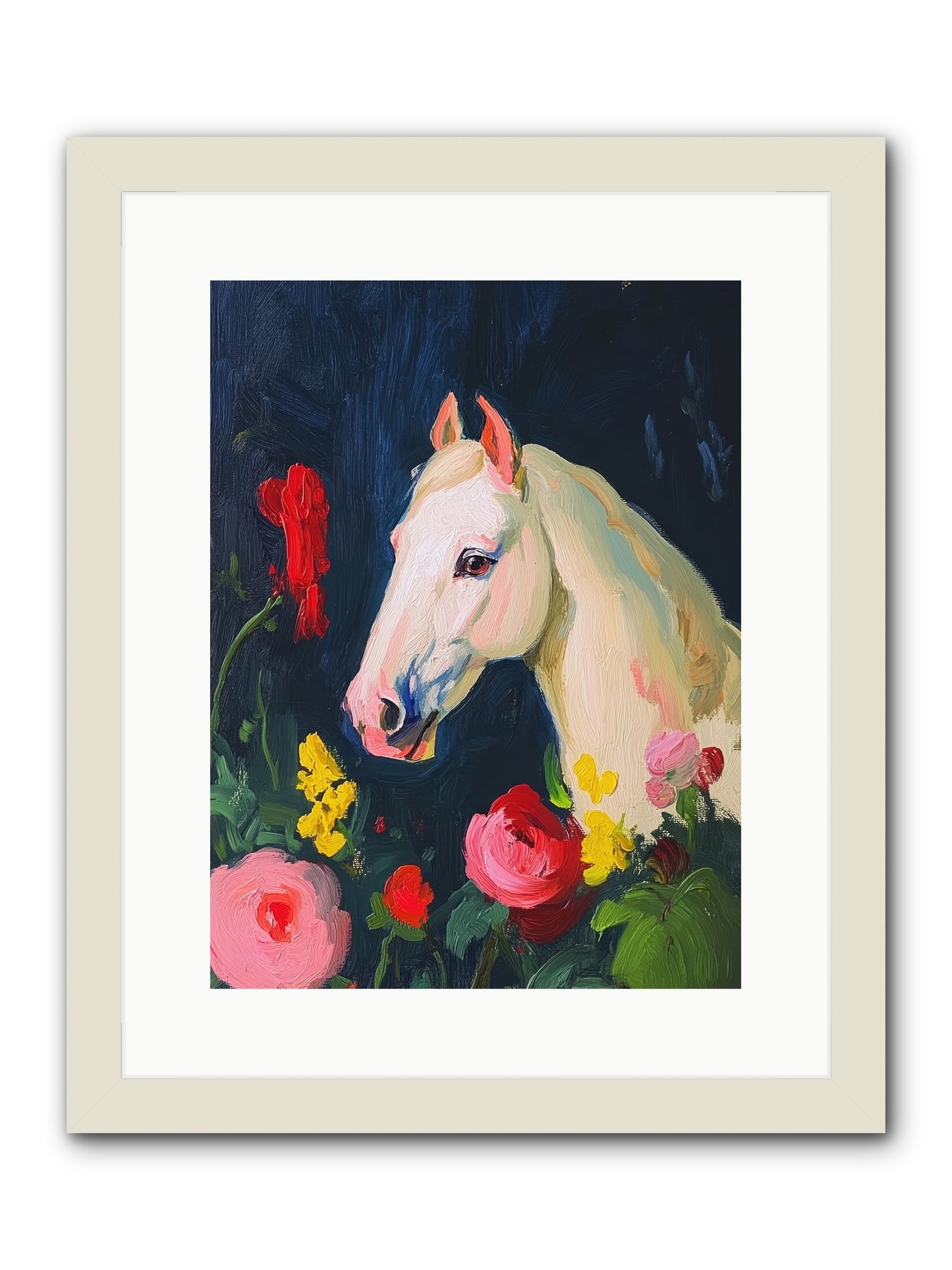 Boundless Petals -- Framed Print - White 12x16