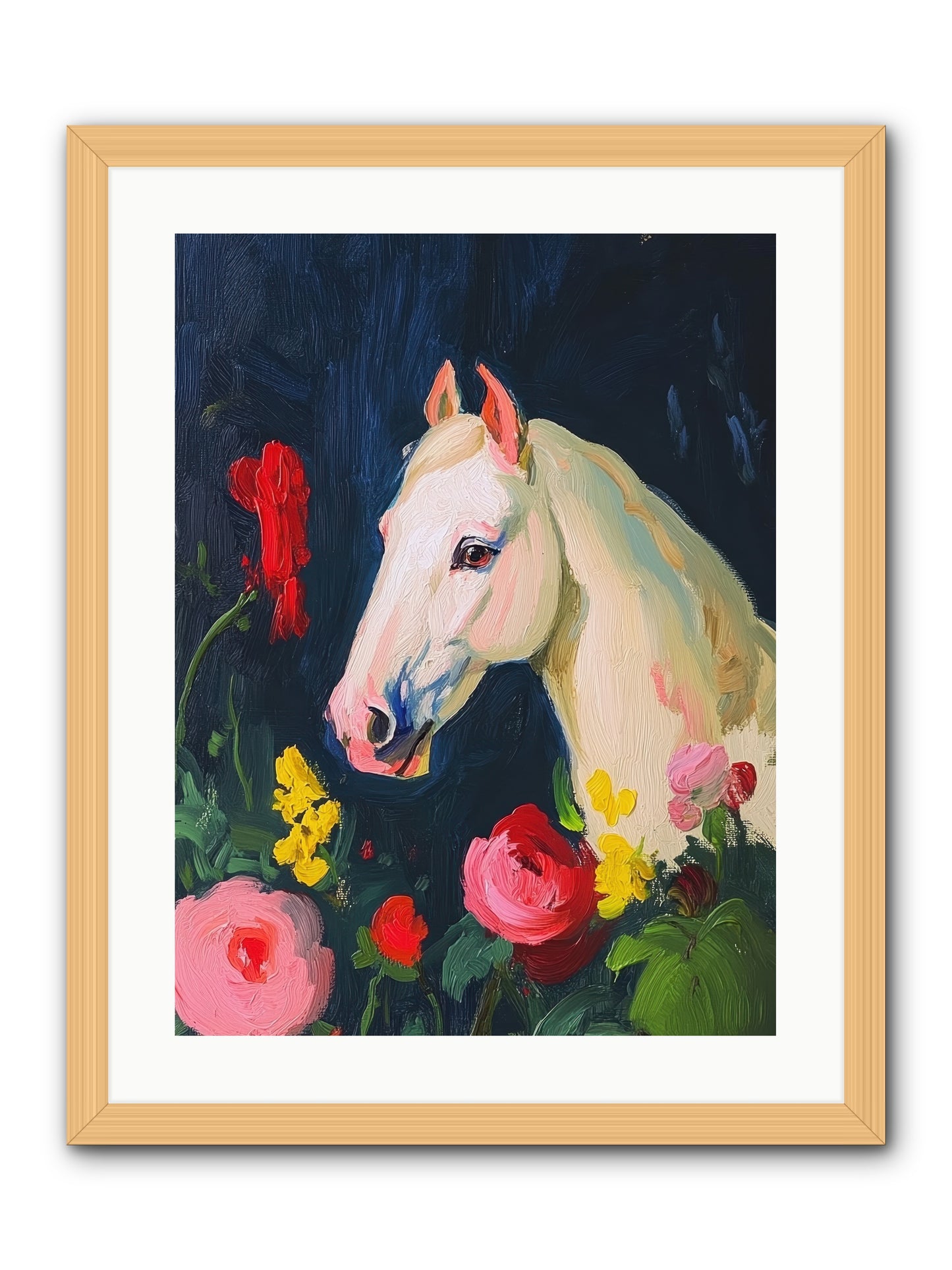 Boundless Petals -- Framed Print - Natural 18x24