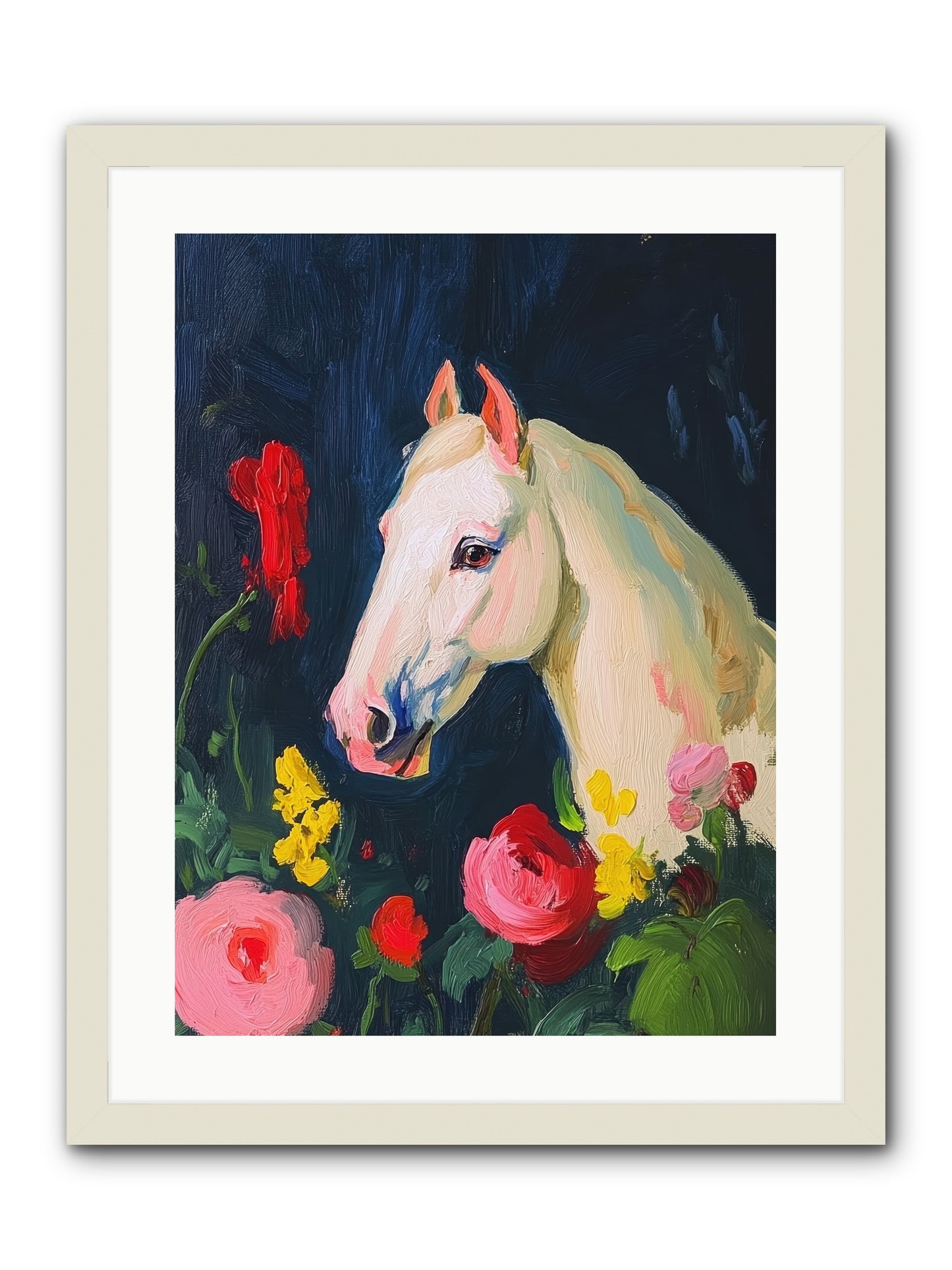 Boundless Petals -- Framed Print - White 18x24