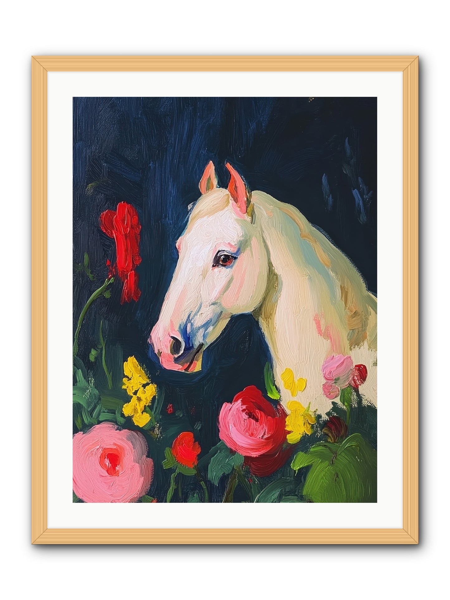 Boundless Petals -- Framed Print - Natural 24x32