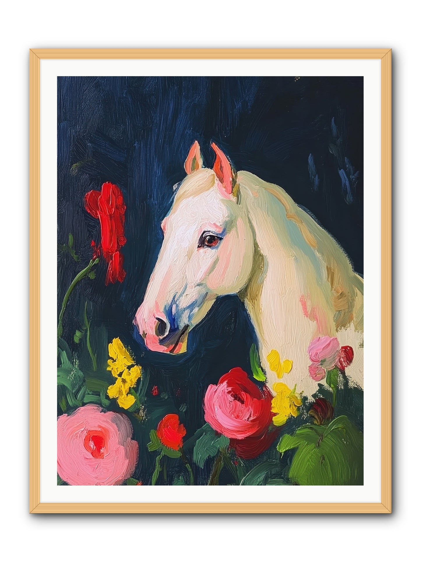 Boundless Petals -- Framed Print - Natural 36x48