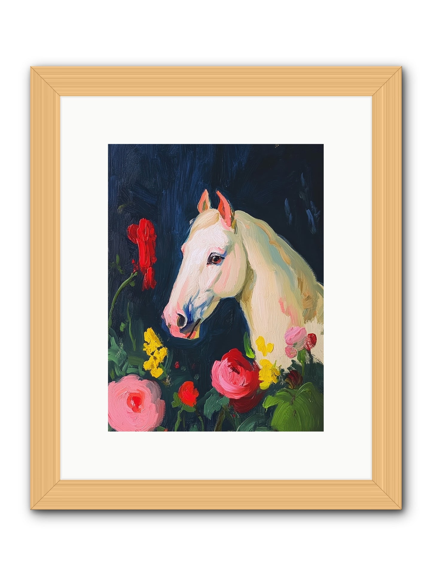 Boundless Petals -- Framed Print - Natural 9x12