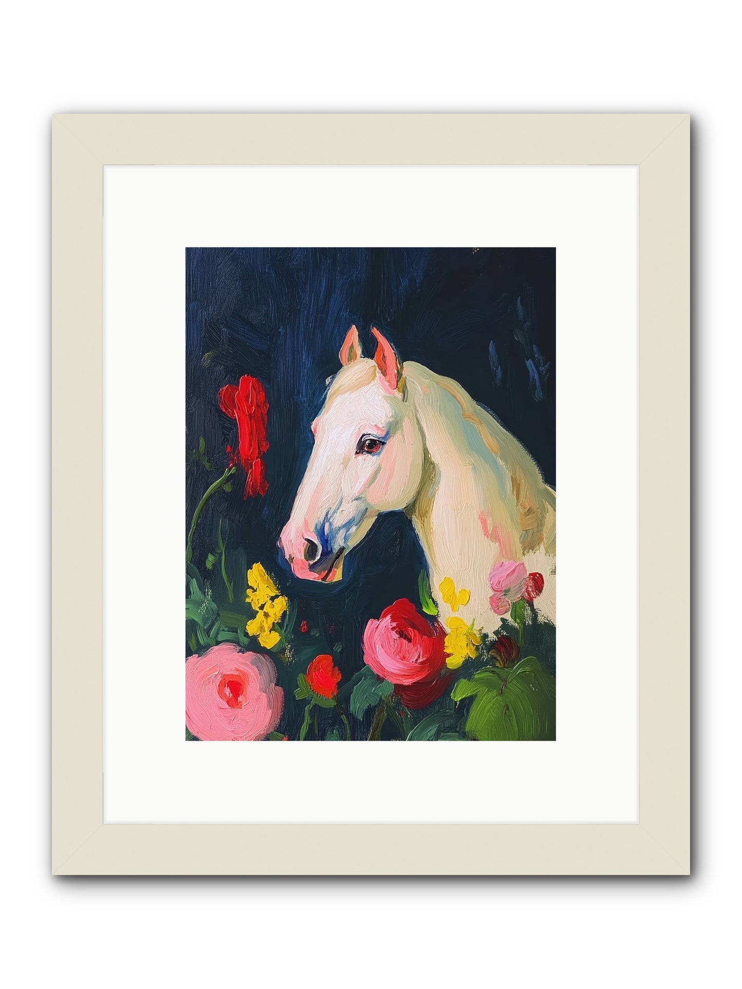 Boundless Petals -- Framed Print - White 9x12