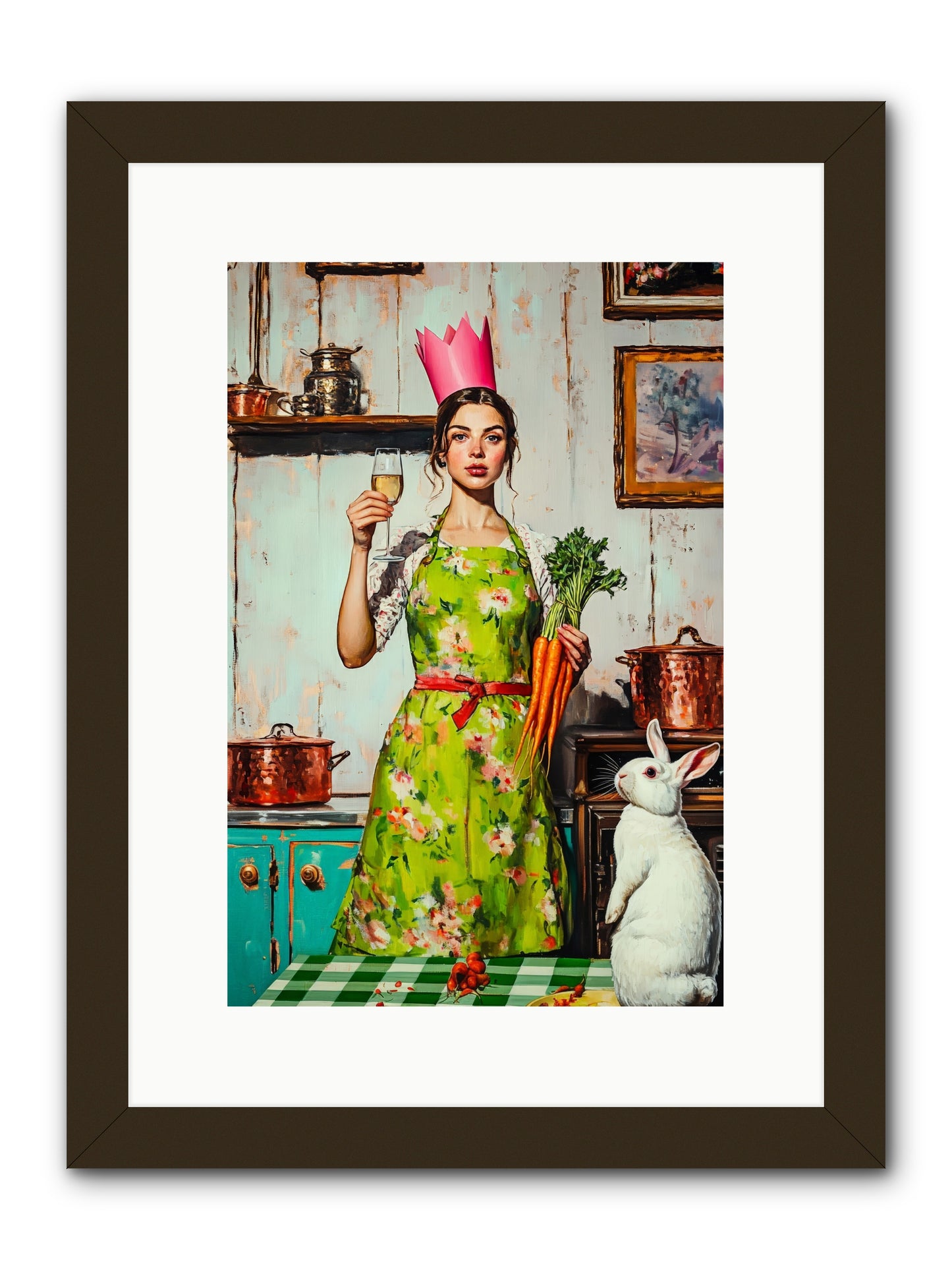 Bouquet Garni & Bunny -- Framed Print - Black 10x15