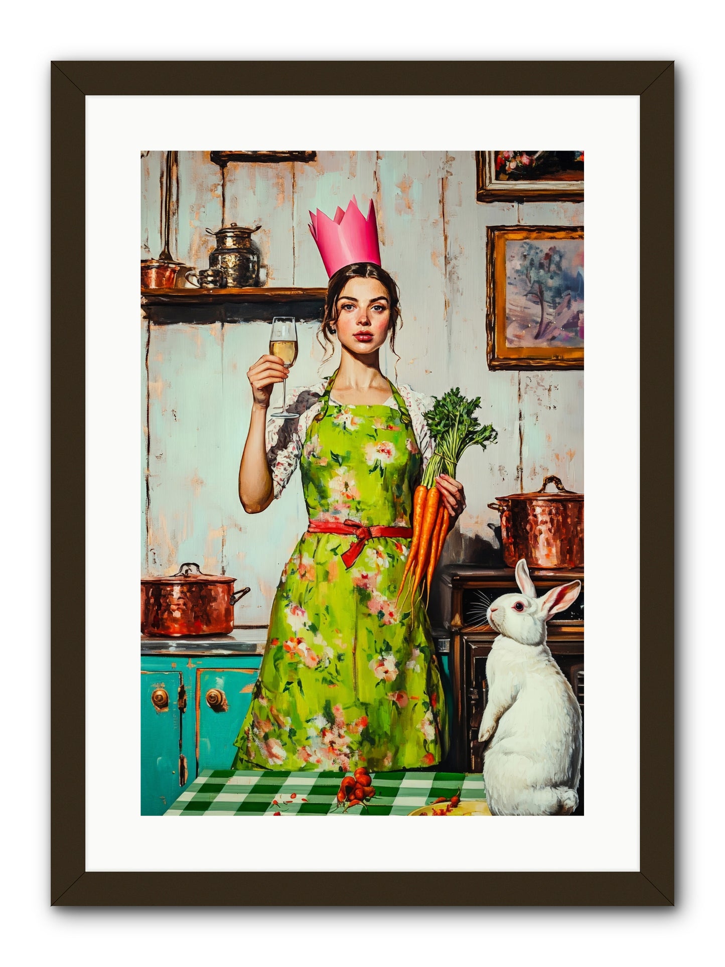 Bouquet Garni & Bunny -- Framed Print - Black 16x24
