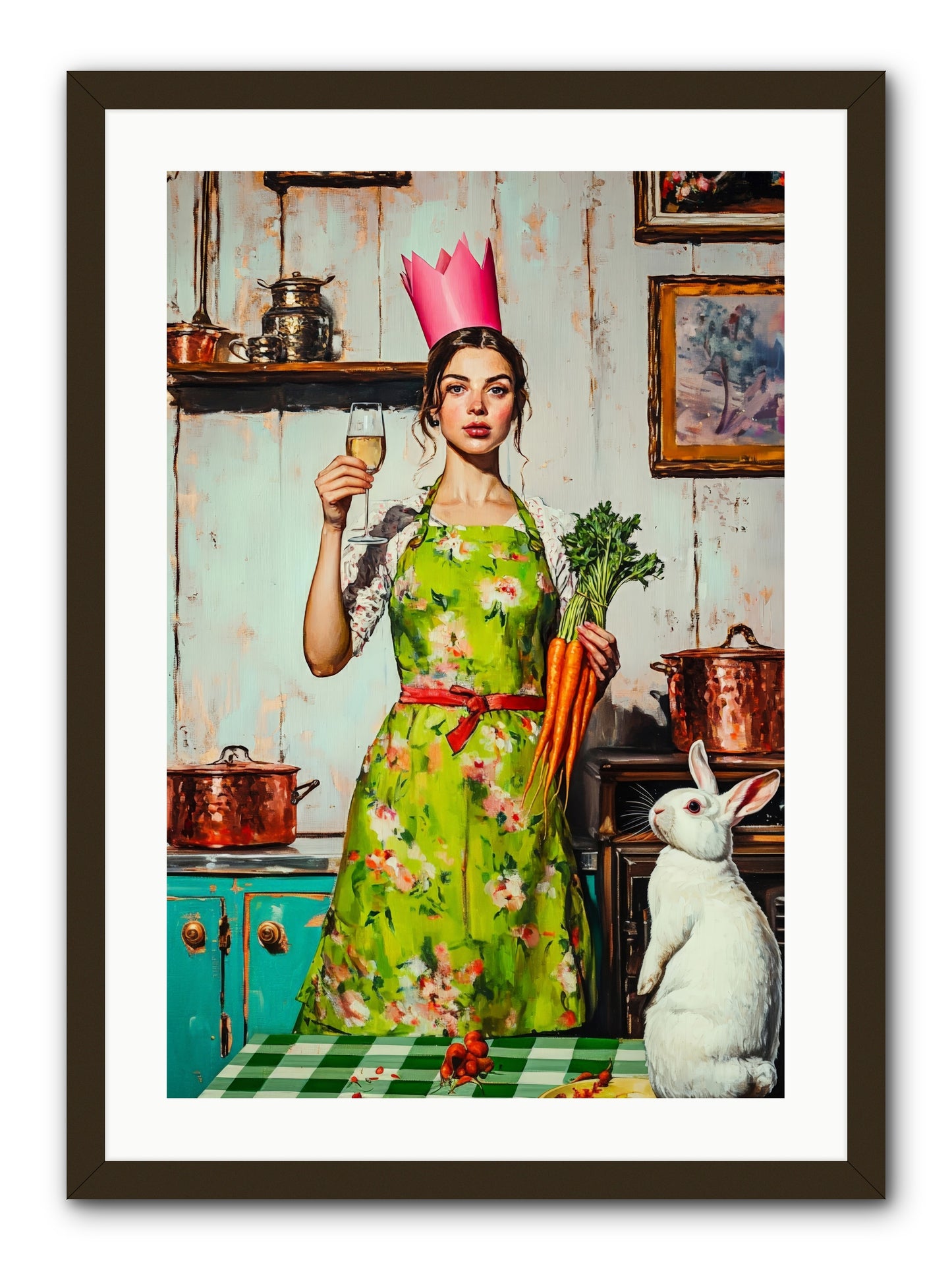 Bouquet Garni & Bunny -- Framed Print - Black 20x30