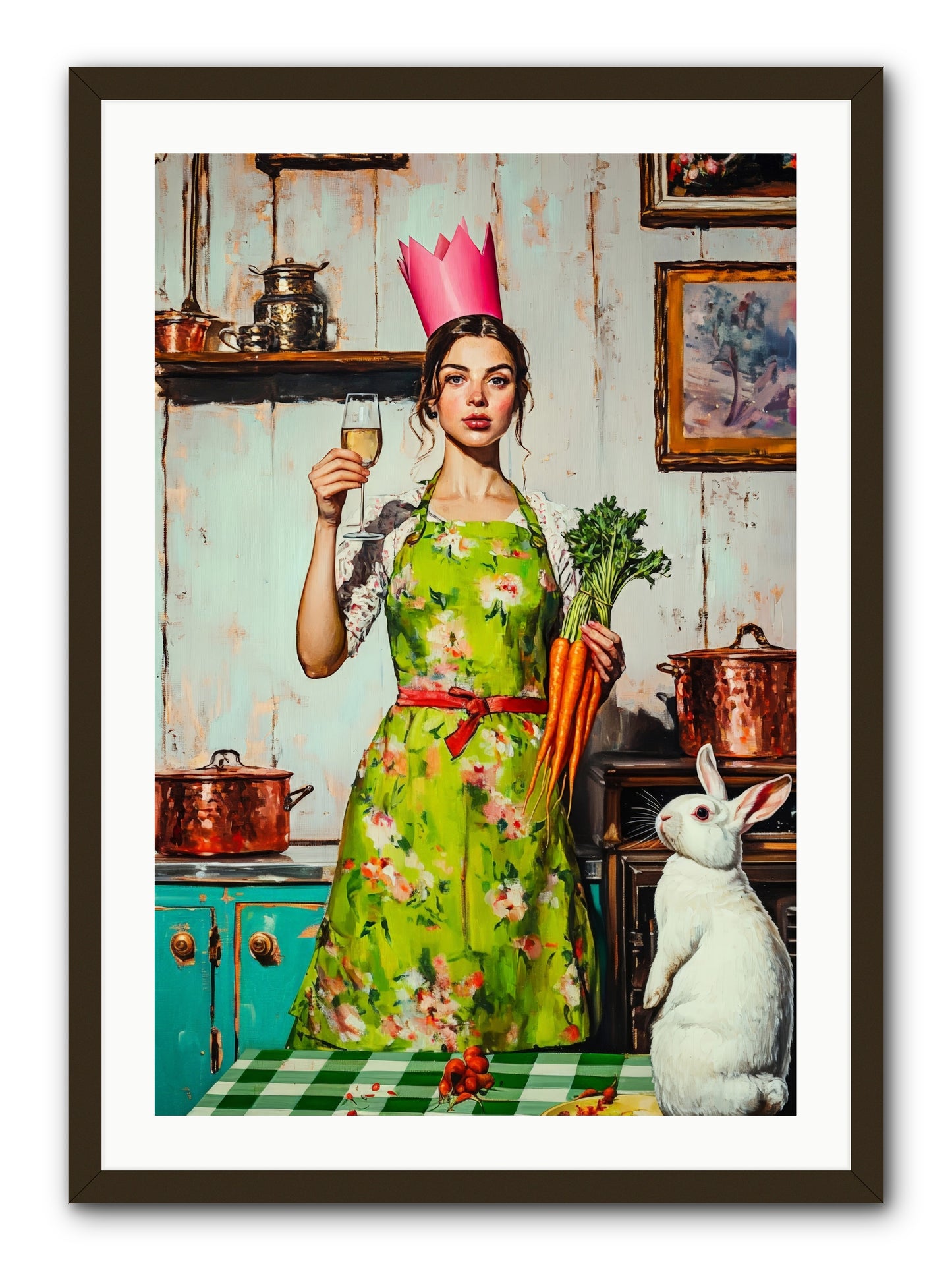 Bouquet Garni & Bunny -- Framed Print - Black 24x36