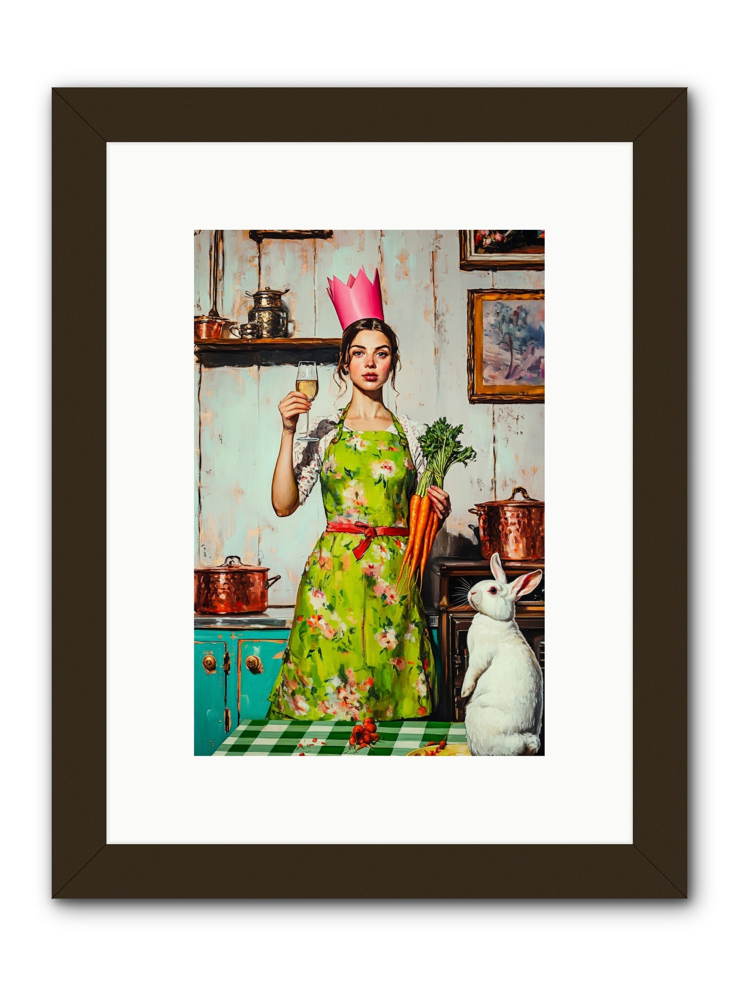 Bouquet Garni & Bunny -- Framed Print - Black 8x12