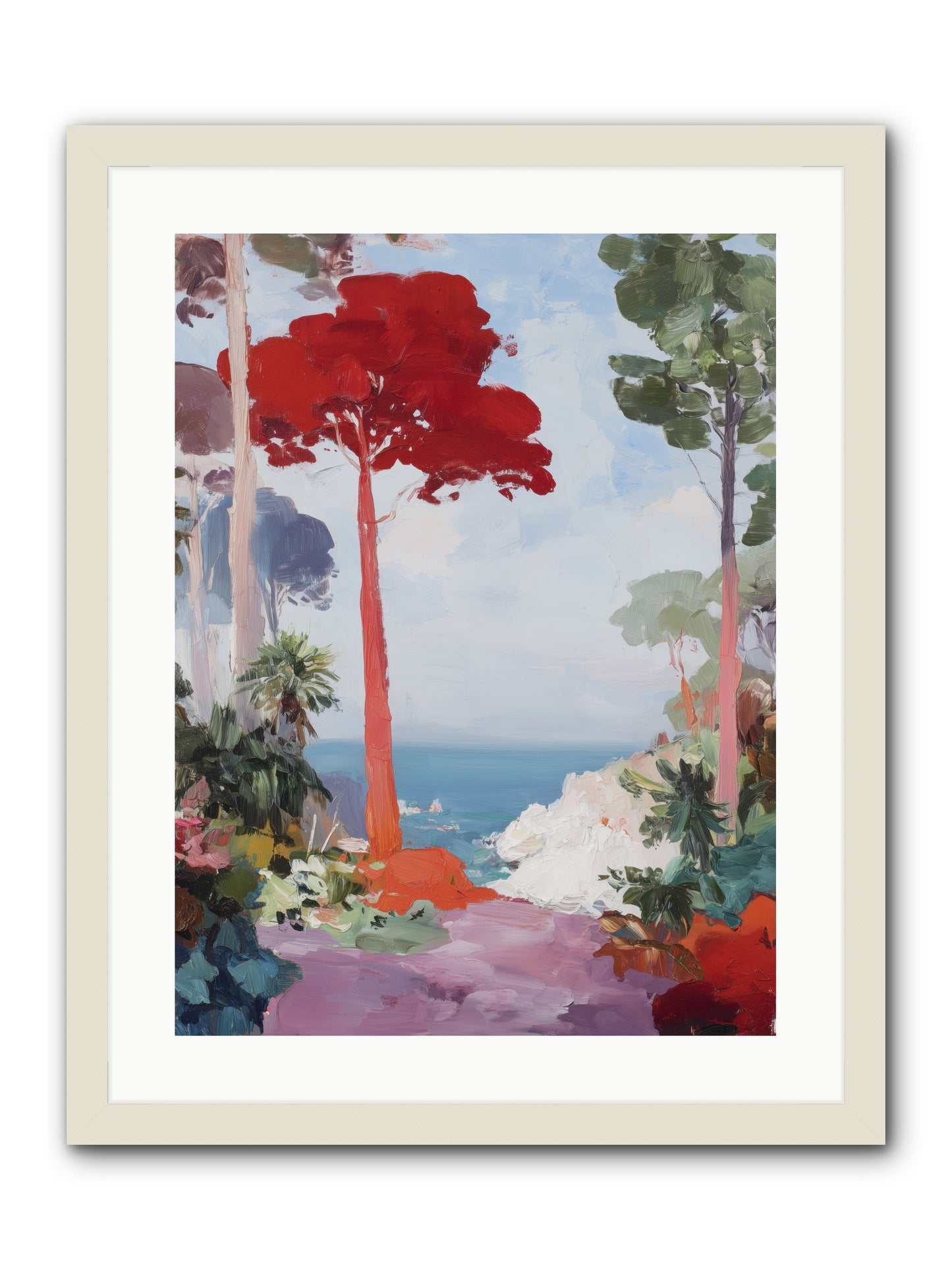 Bowing to Autumn -- Framed Print - White 18x24