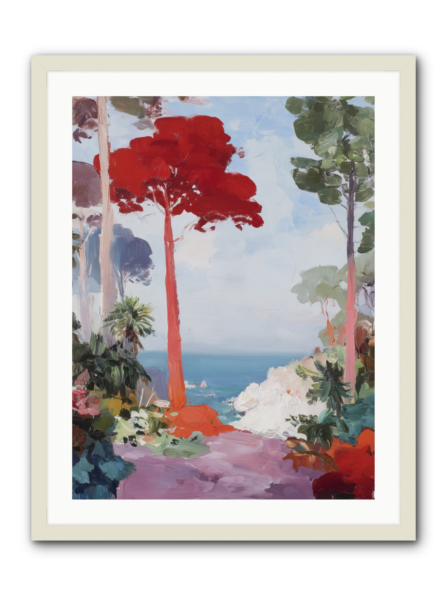 Bowing to Autumn -- Framed Print - White 24x32