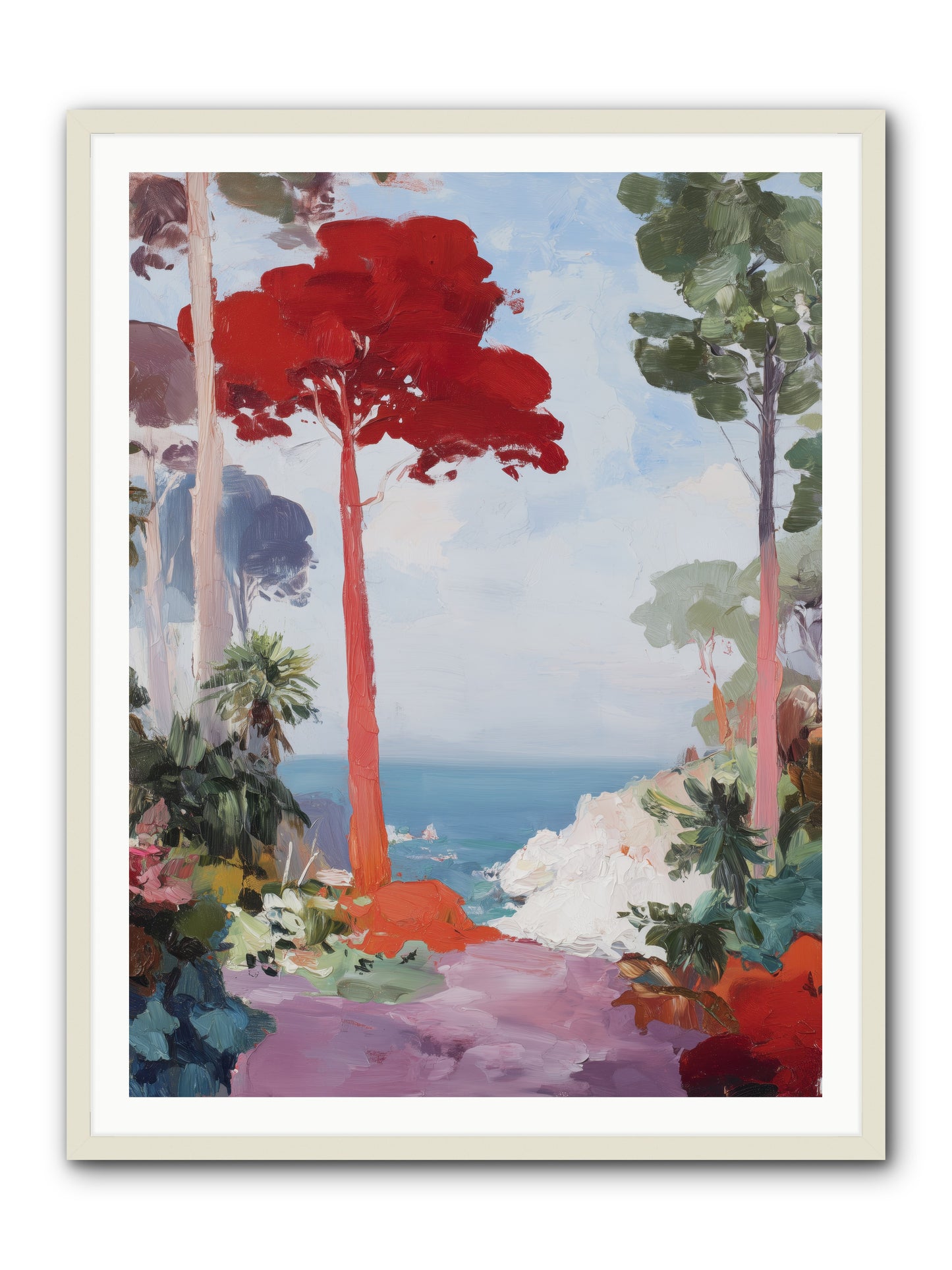 Bowing to Autumn -- Framed Print - White 36x48