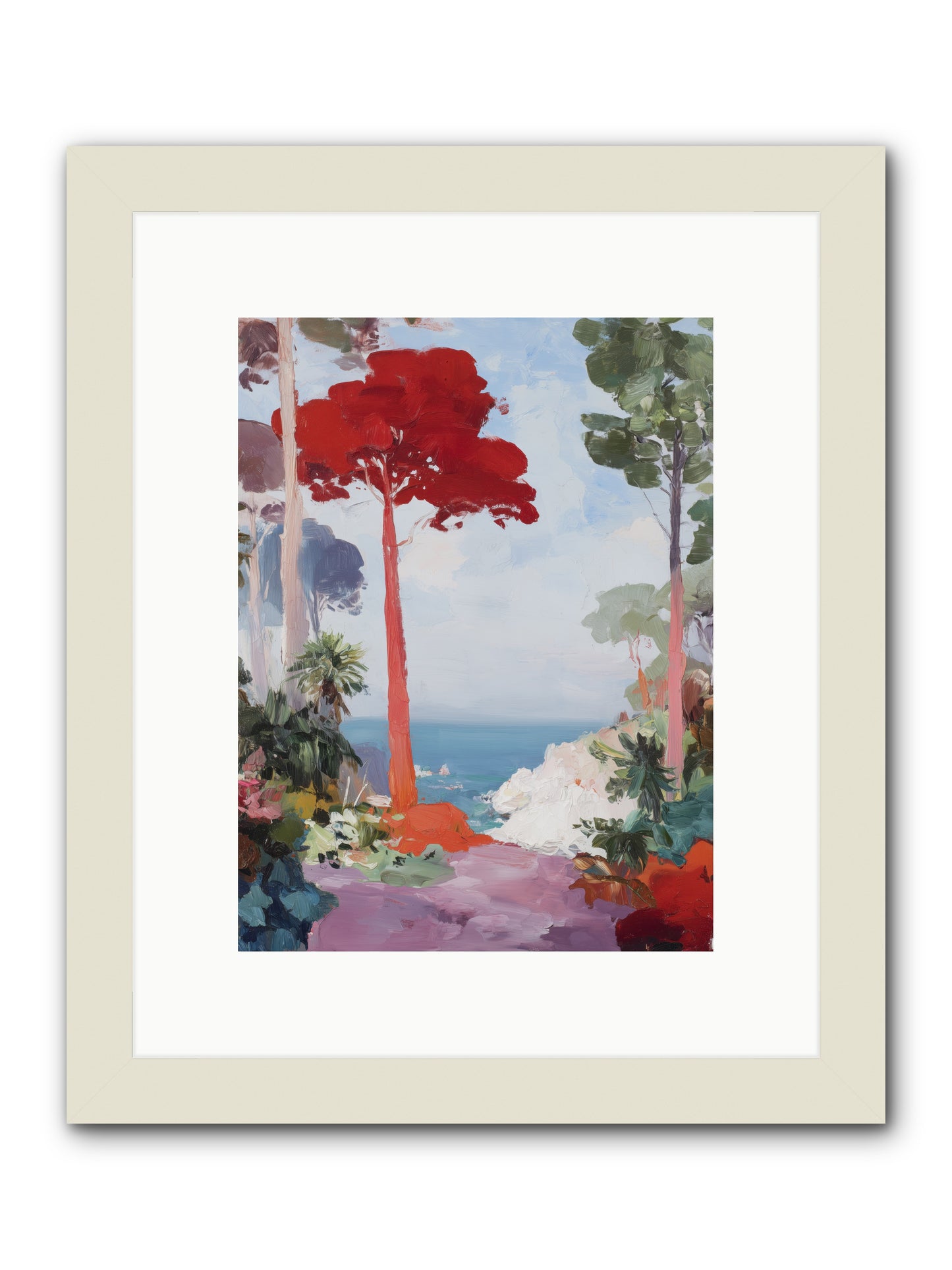Bowing to Autumn -- Framed Print - White 9x12