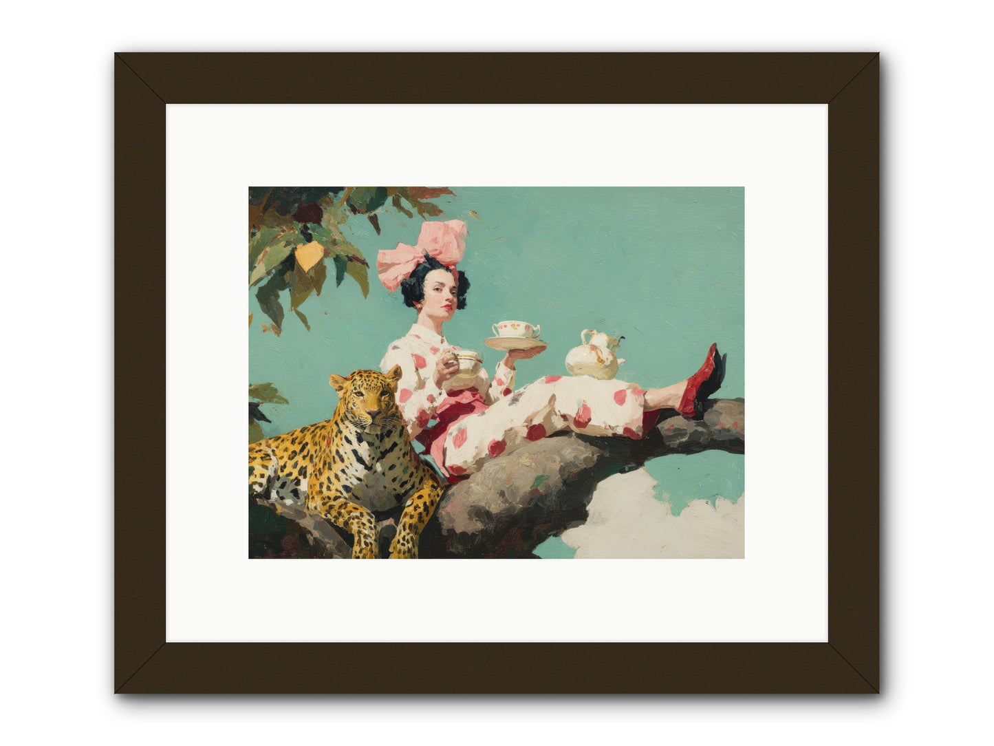 Breakfast at the Edge of Rain -- Framed Print - Black 12x9