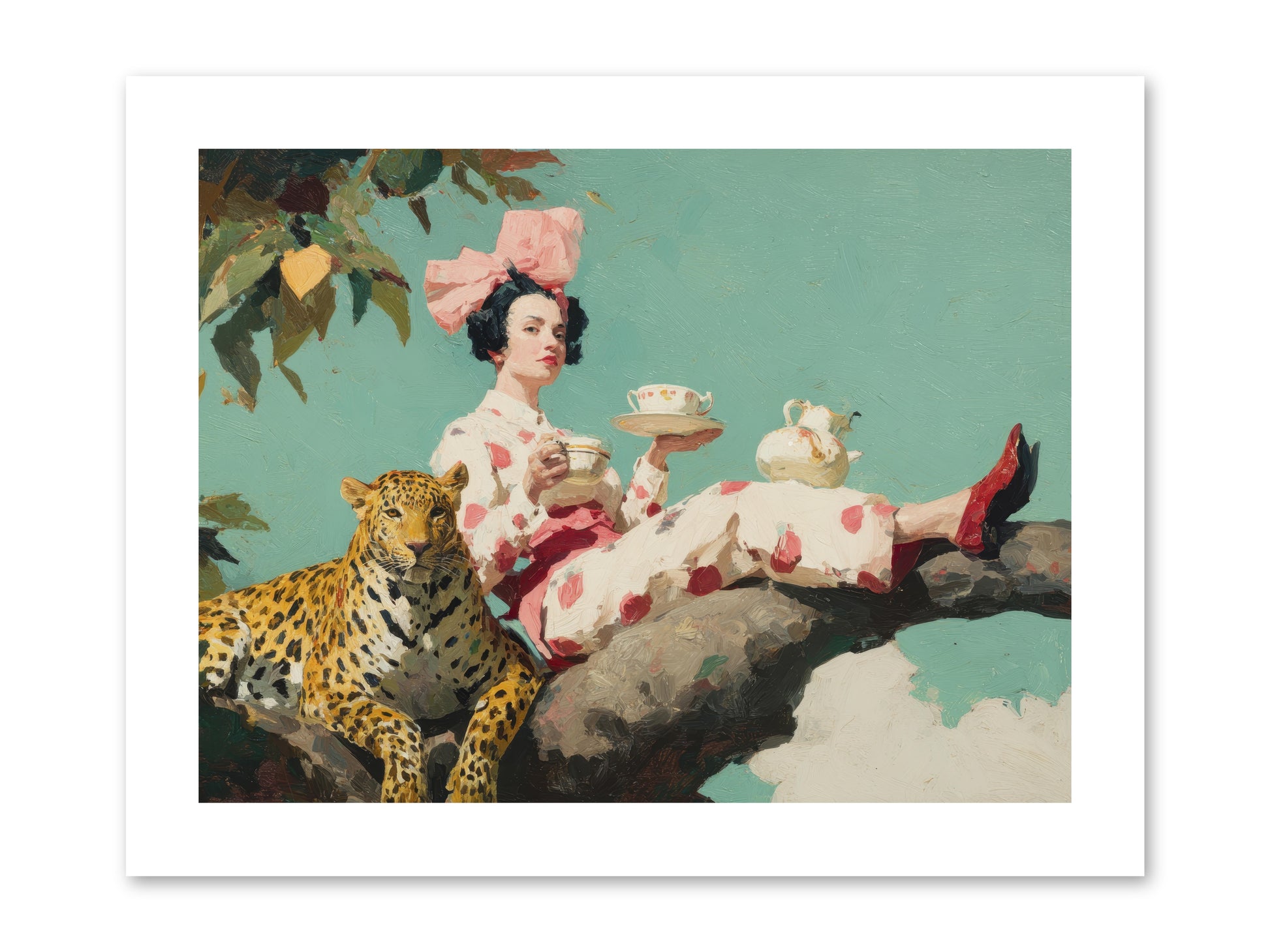 Breakfast at the Edge of Rain -- Paper Print 12x9