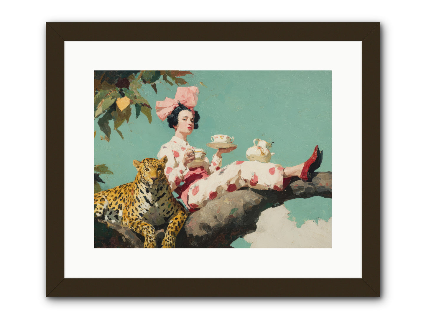 Breakfast at the Edge of Rain -- Framed Print - Black 16x12