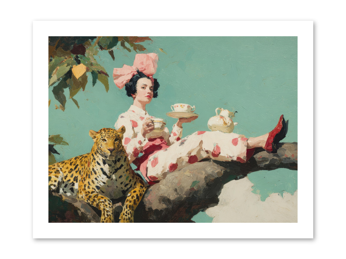 Breakfast at the Edge of Rain -- Loose Canvas Print 16x12