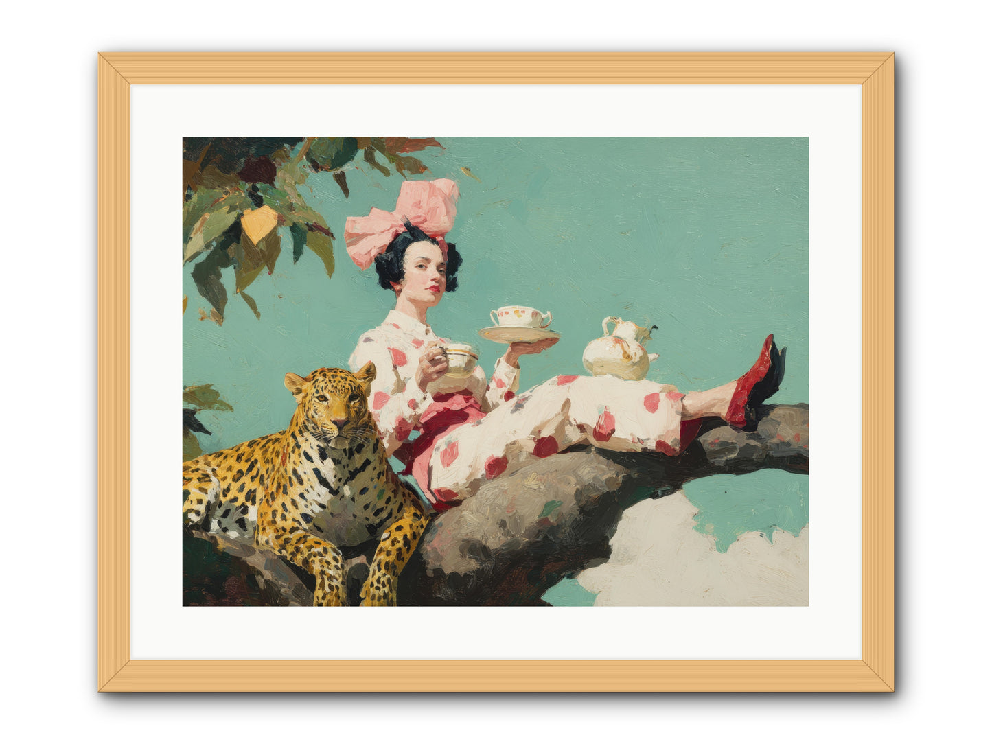 Breakfast at the Edge of Rain -- Framed Print - Natural 24x18