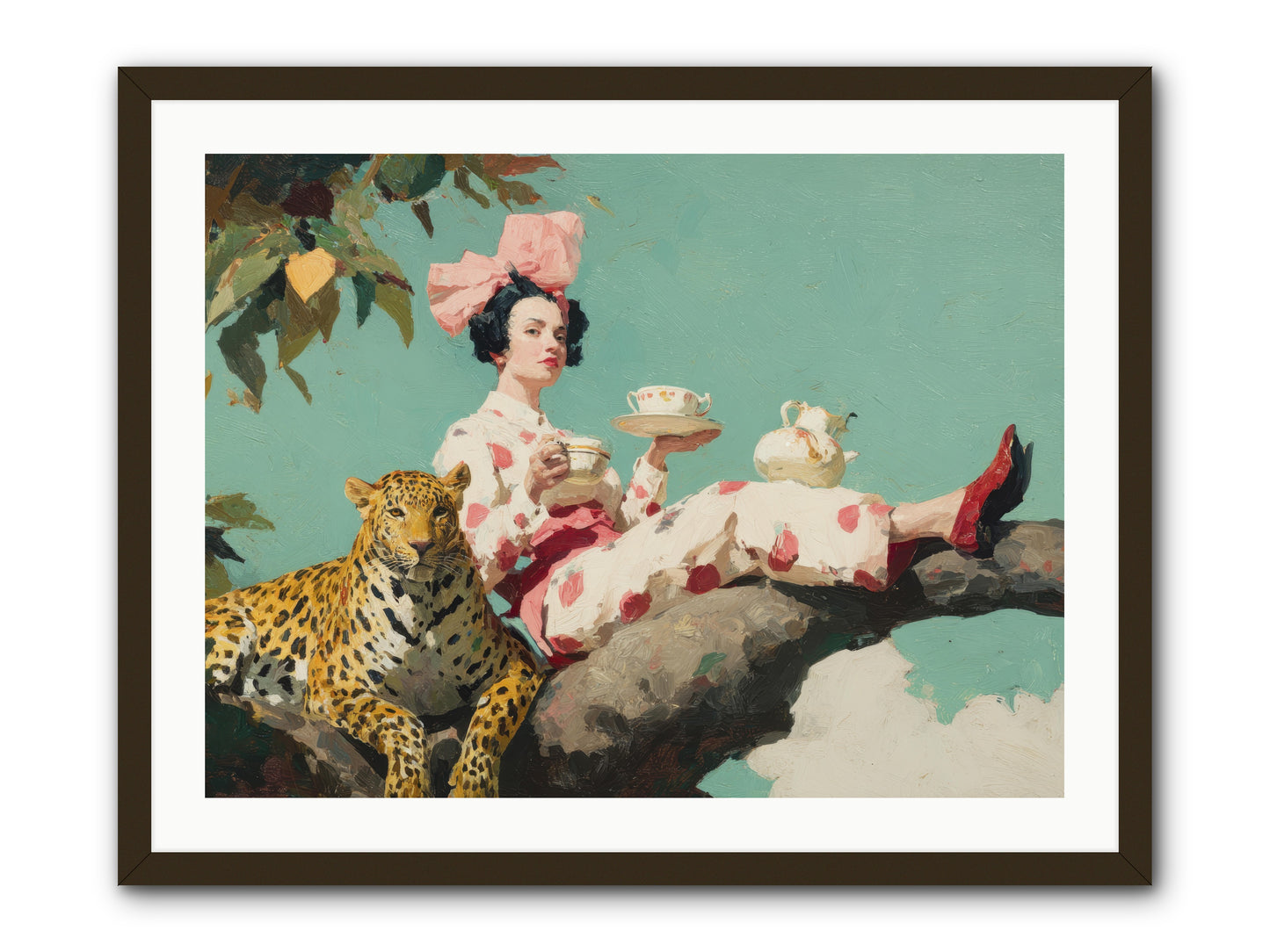 Breakfast at the Edge of Rain -- Framed Print - Black 32x24