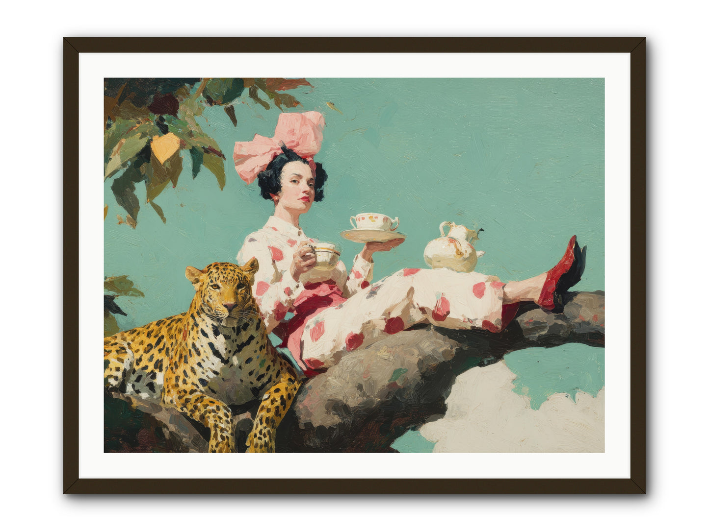 Breakfast at the Edge of Rain -- Framed Print - Black 40x30