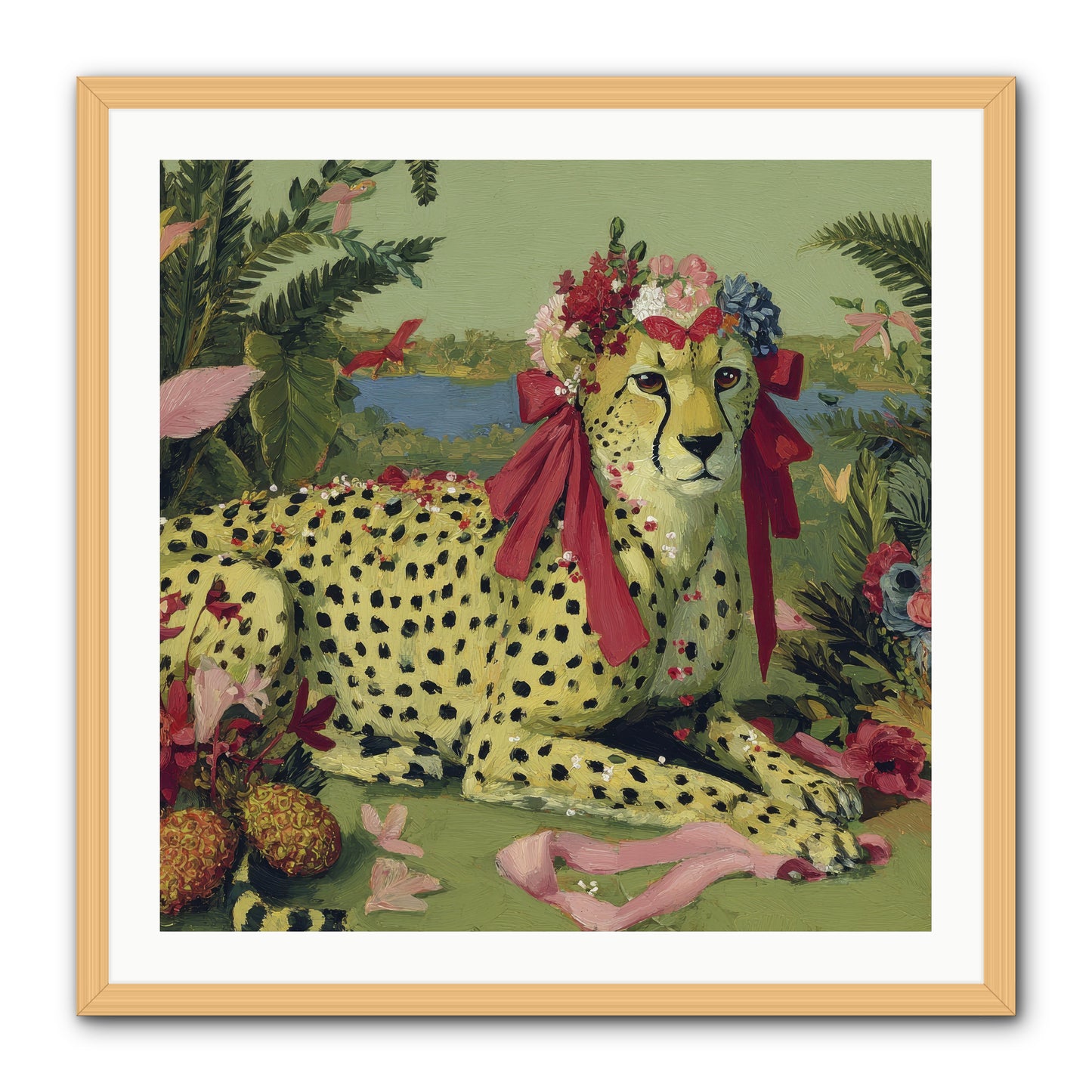 Breath of the Silken Dawn -- Framed Print - Natural 30x30