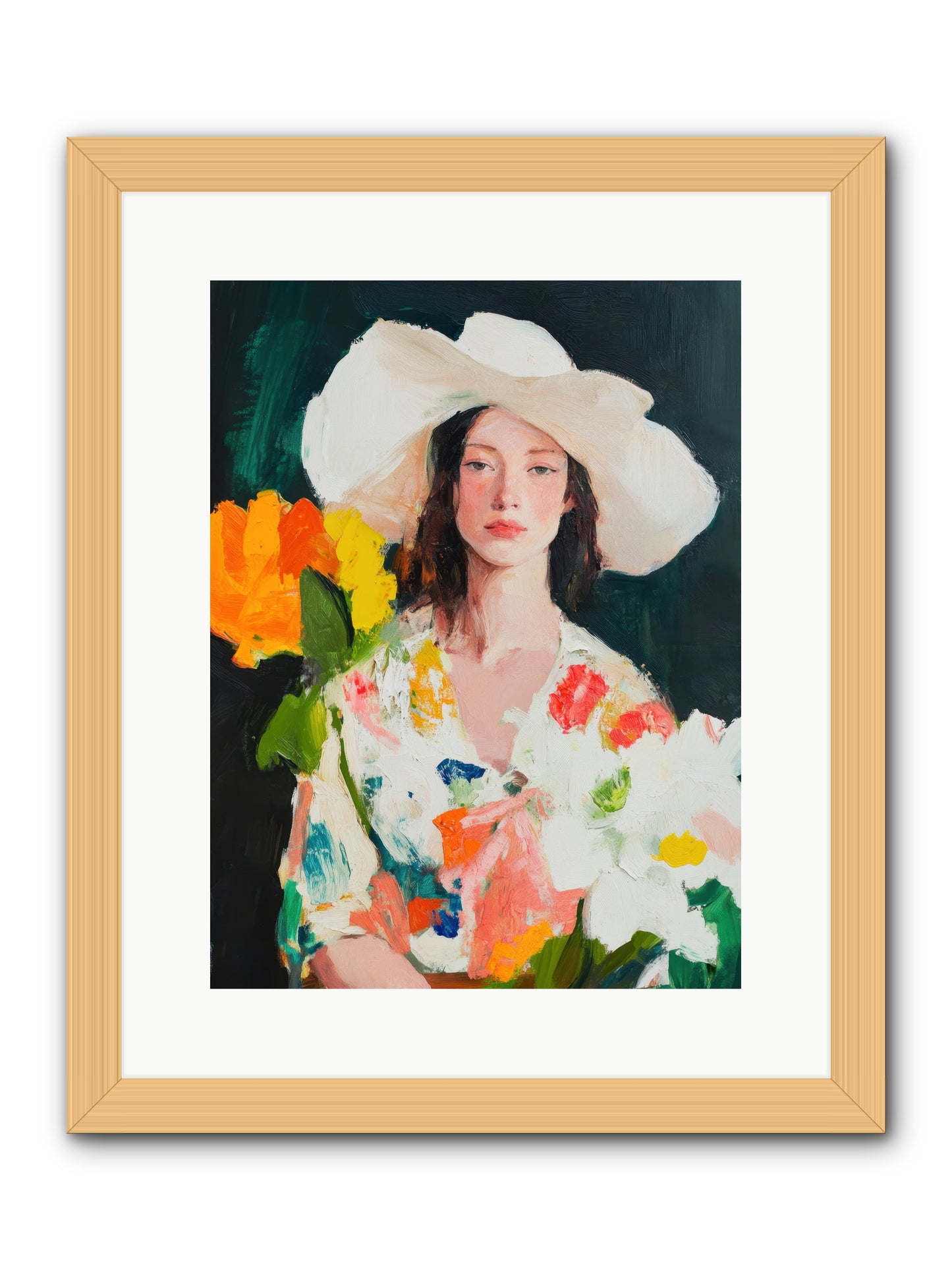 Breathless Observer -- Framed Print - Natural 12x16