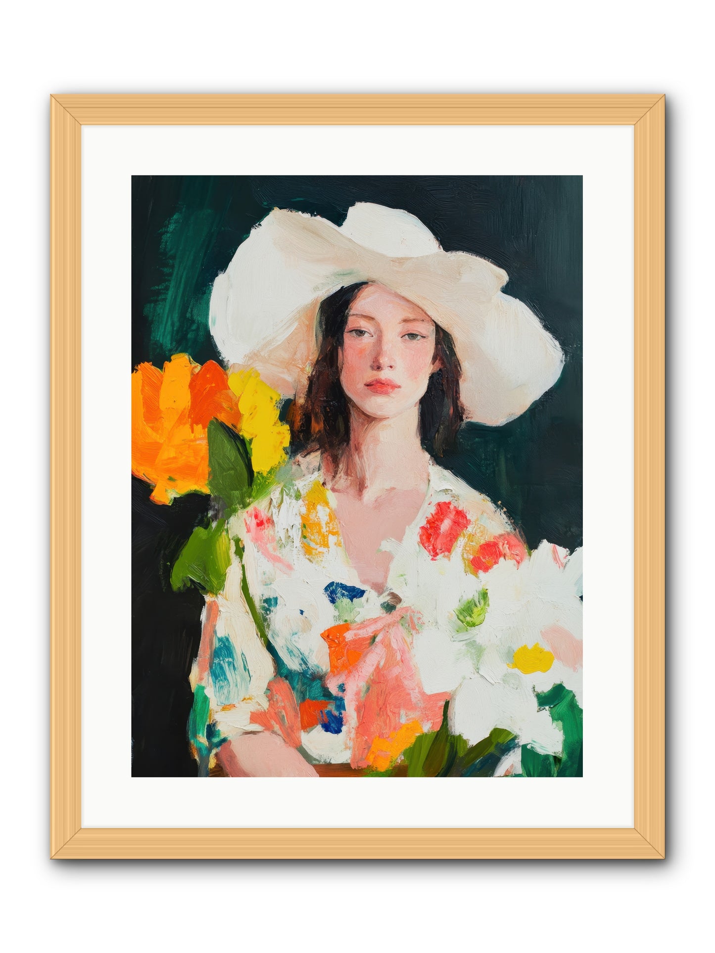 Breathless Observer -- Framed Print - Natural 18x24