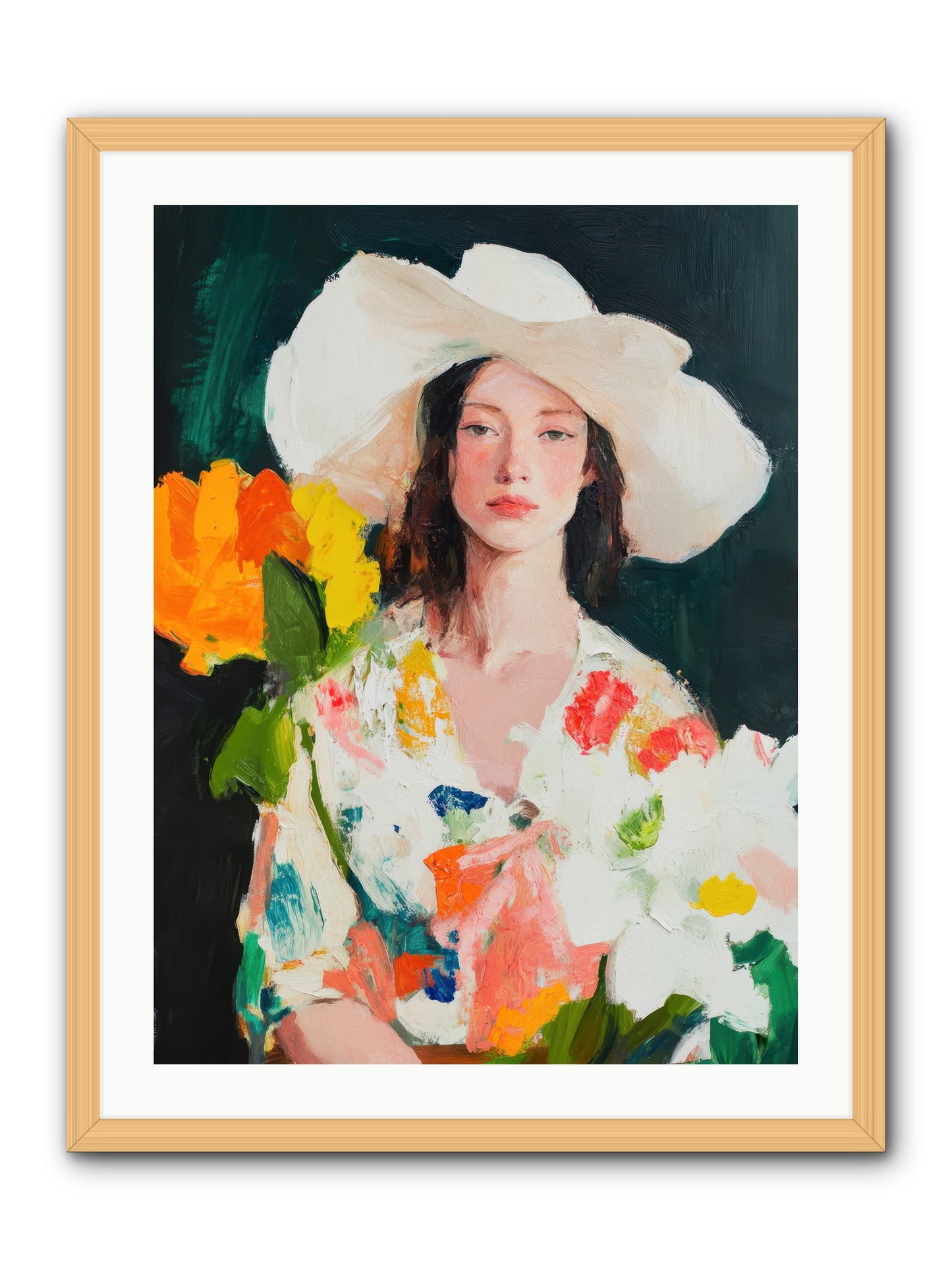 Breathless Observer -- Framed Print - Natural 24x32