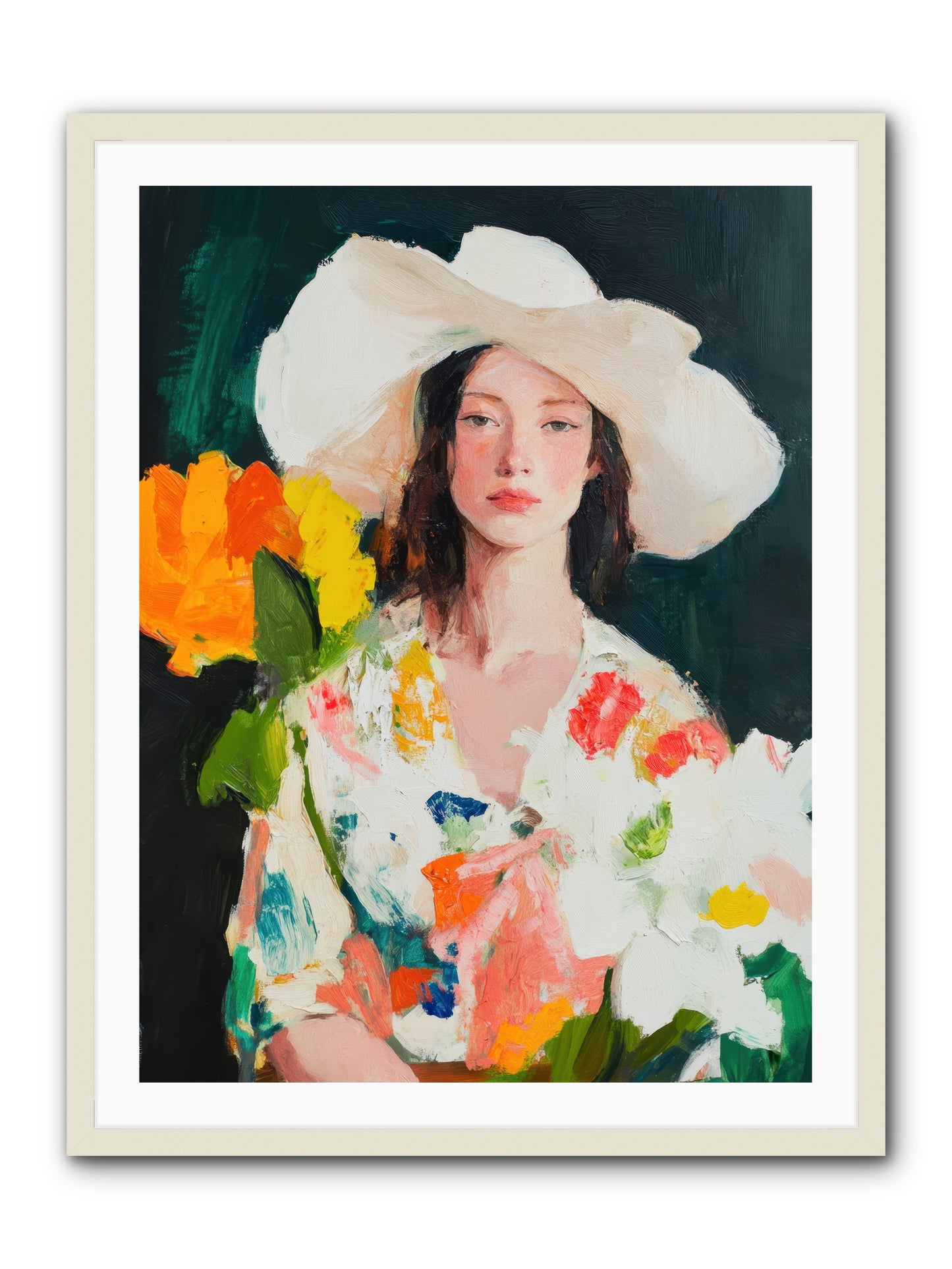 Breathless Observer -- Framed Print - White 30x40