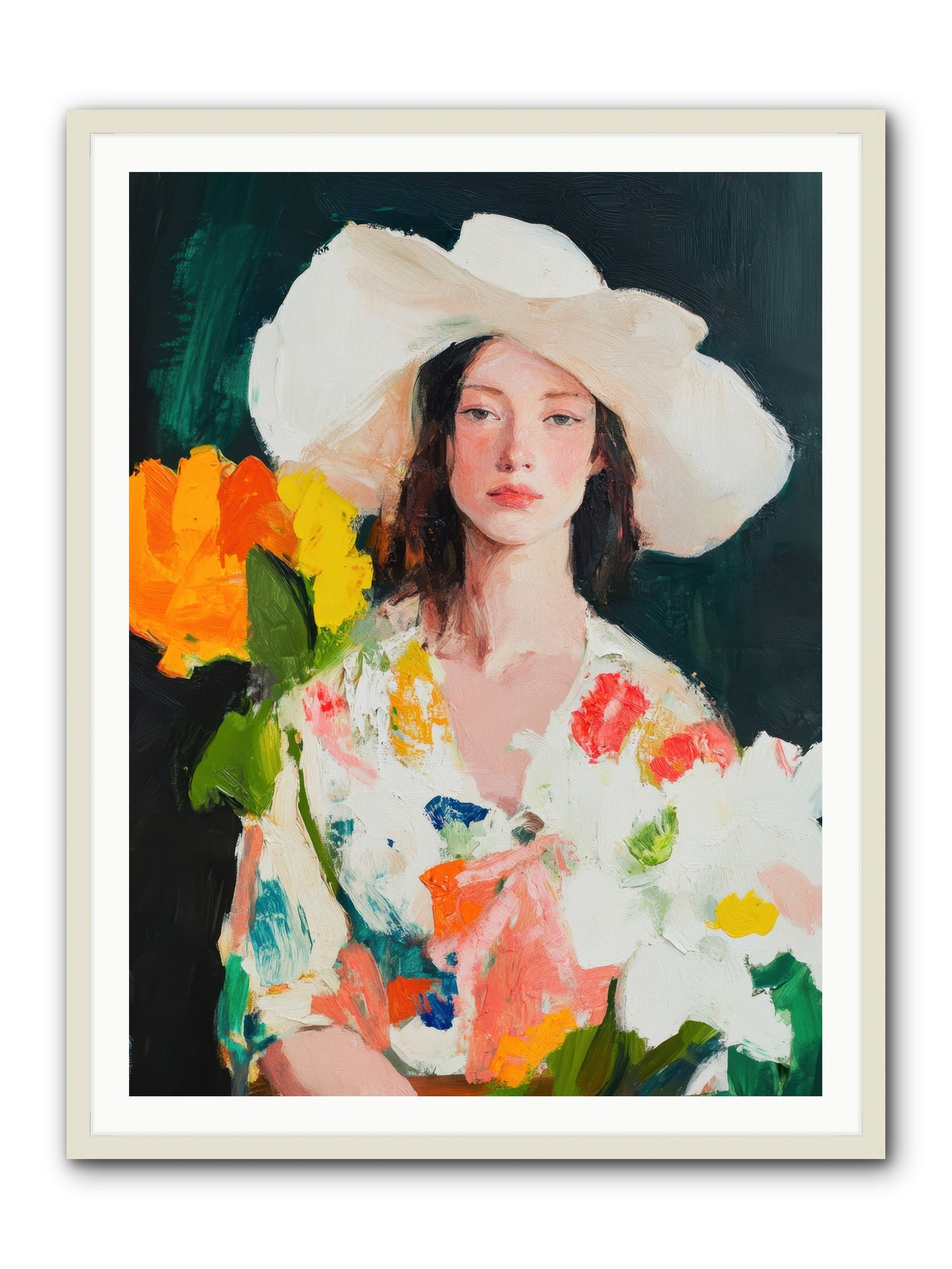 Breathless Observer -- Framed Print - White 36x48