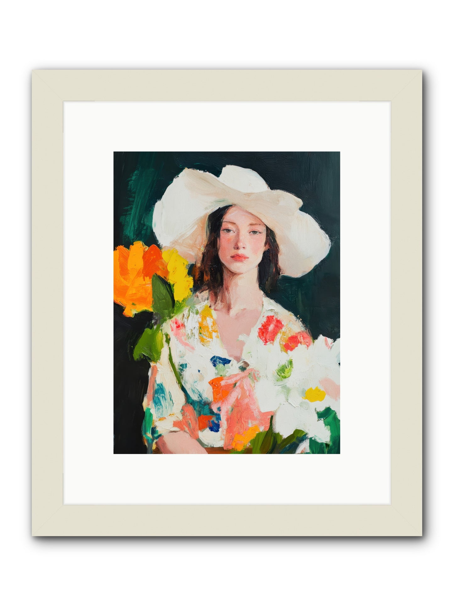 Breathless Observer -- Framed Print - White 9x12