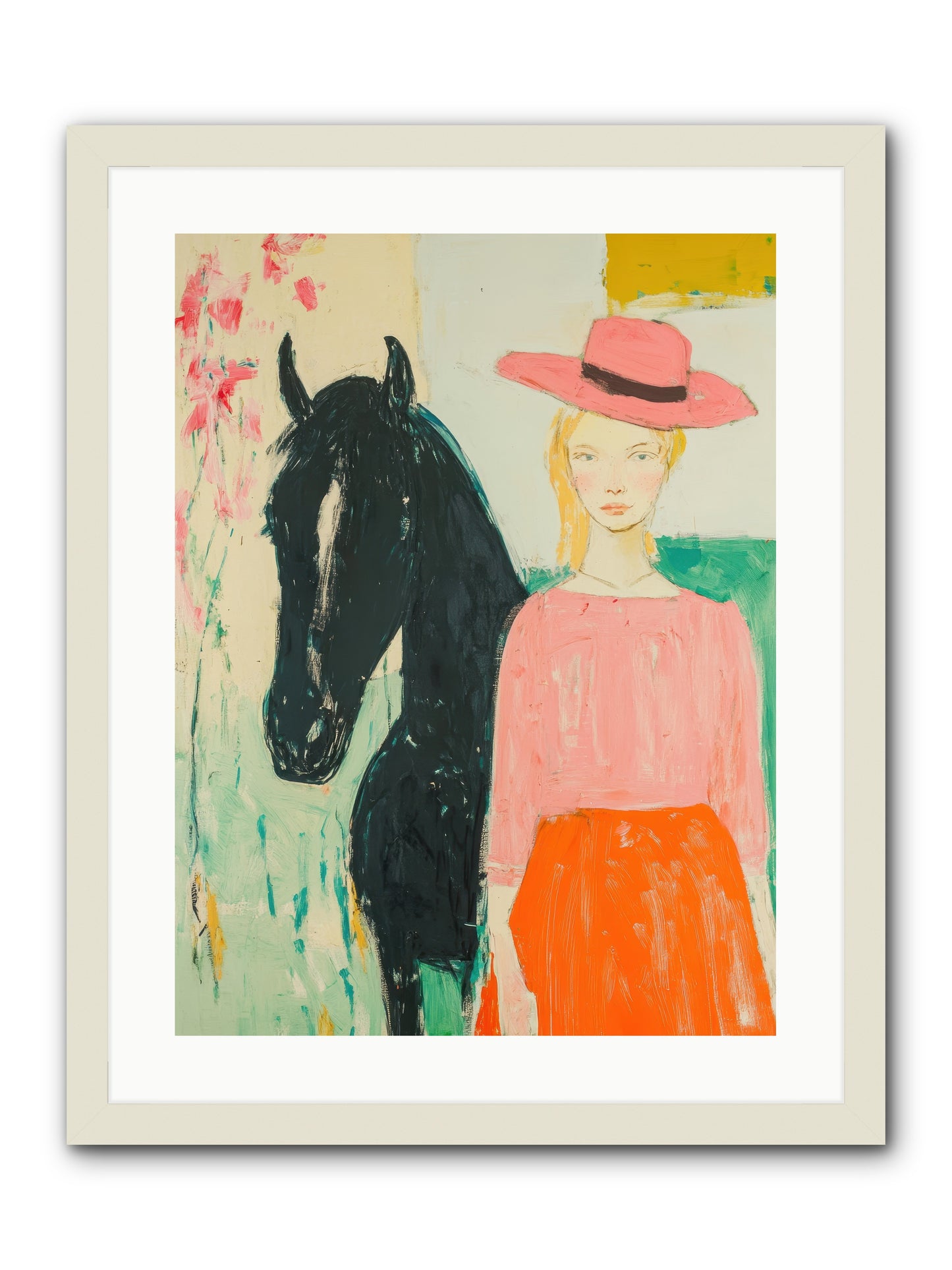 Bridle Path Confidences -- Framed Print - White 18x24