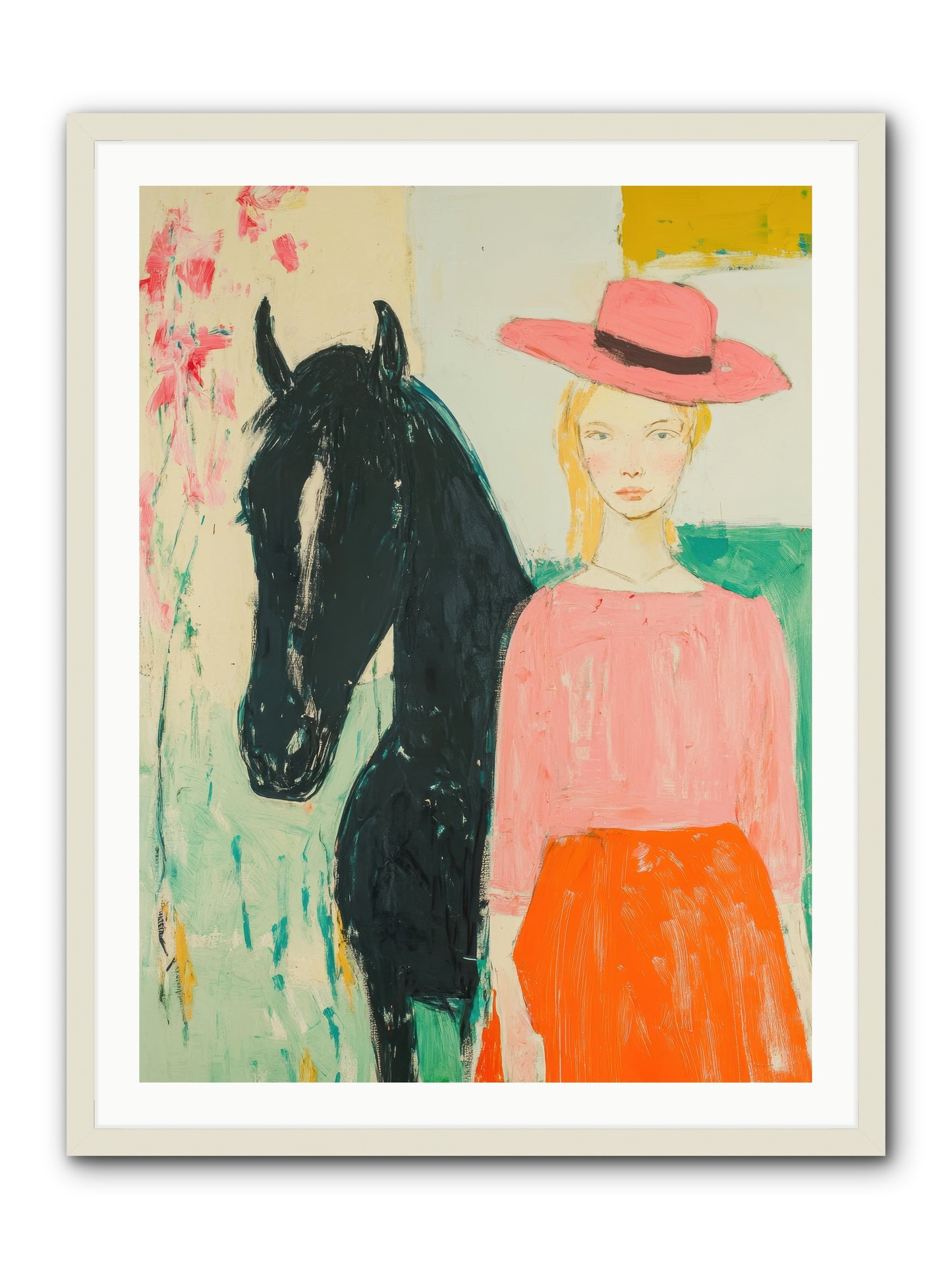 Bridle Path Confidences -- Framed Print - White 30x40
