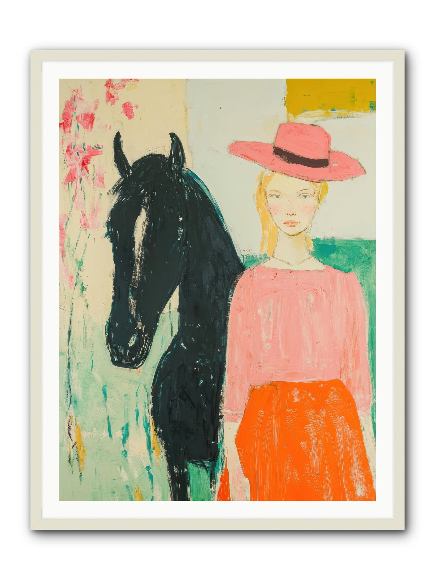 Bridle Path Confidences -- Framed Print - White 36x48