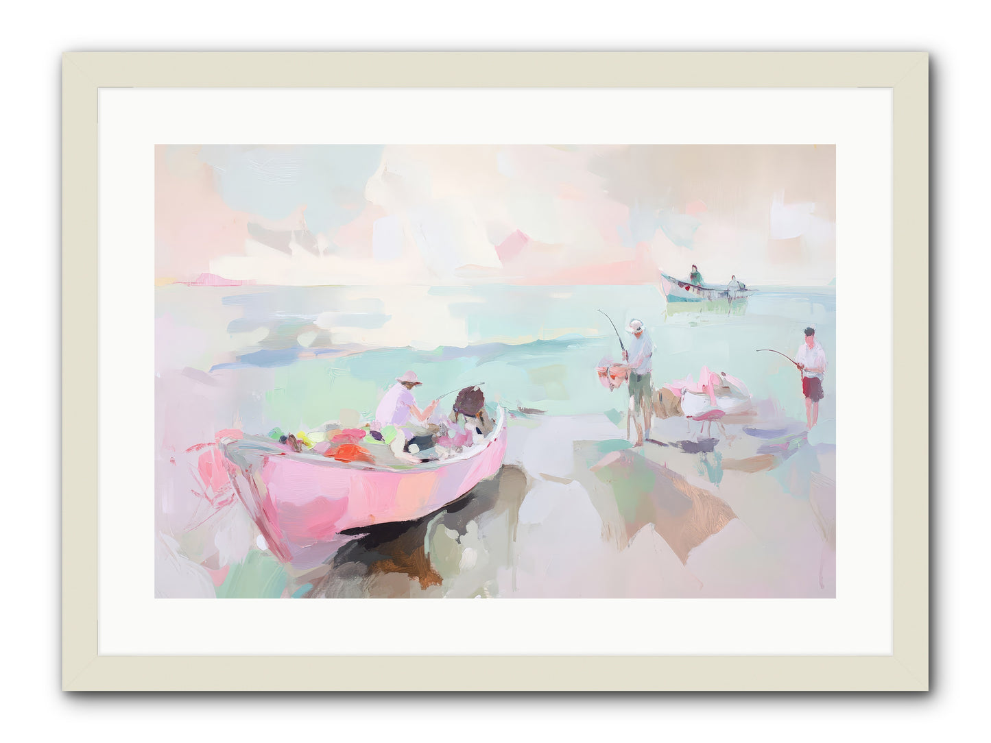 Brighton Morning -- Framed Print - White 24x16
