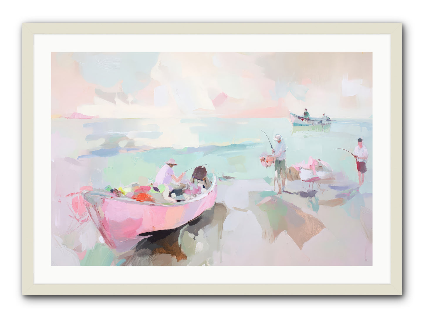 Brighton Morning -- Framed Print - White 36x24